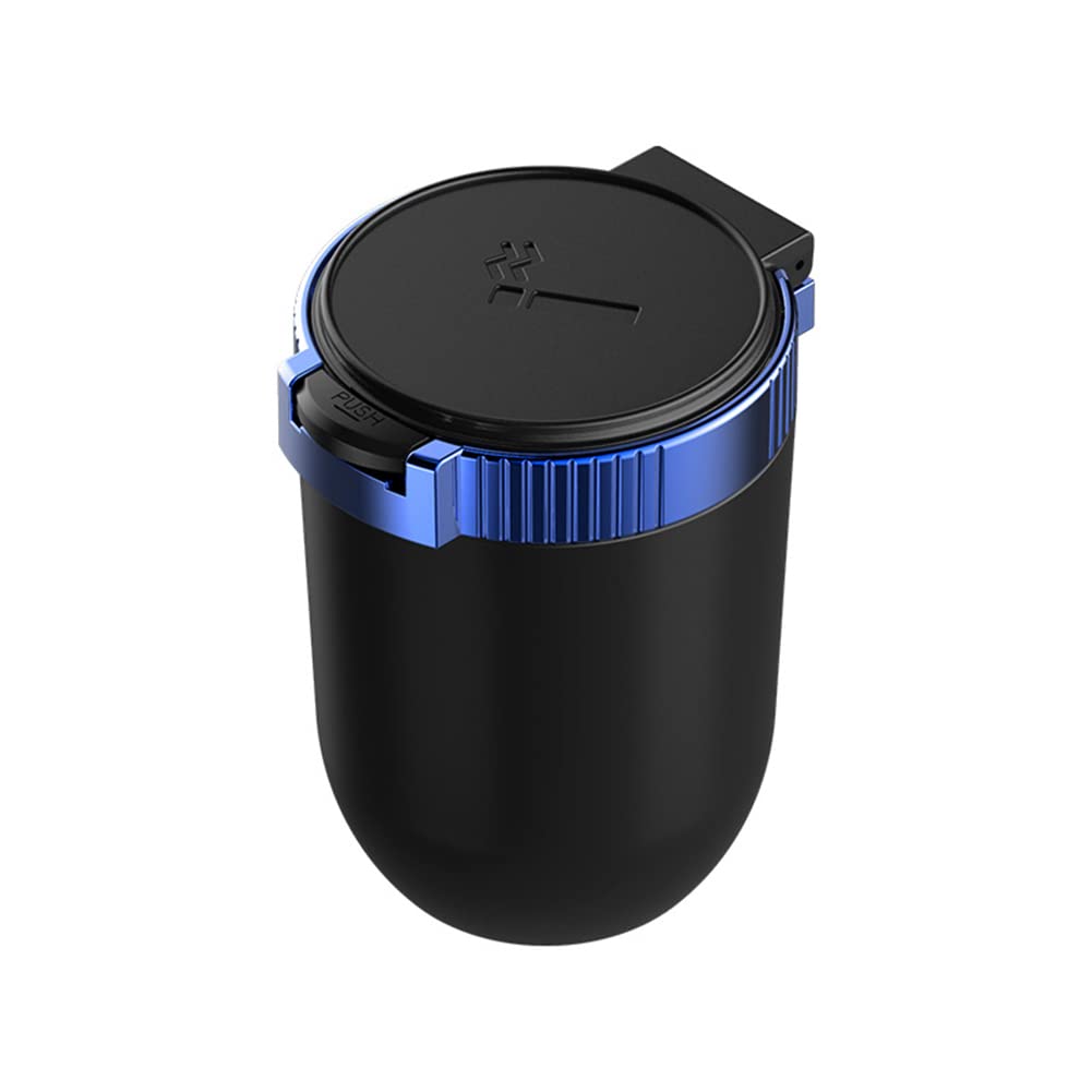 SEADEAR Mini Car Ashtray with LED Indicator - Portable Stainless Steel Smokeless Ashtray with Lid, Detachable & Easy to Clean - Perfect for Car, Office, Travel & Outdoor Smoking (Car Accessories)