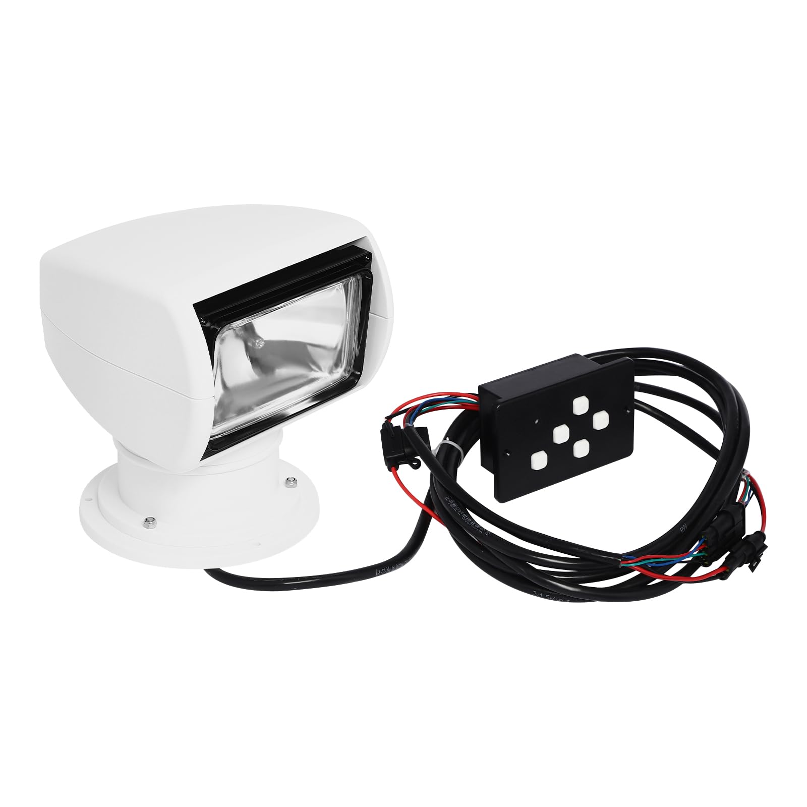 360° Boat Spotlight with Magnetic Base - 12V DC Portable Search Light for Boats & Trucks - Remote Control Work Light for Marine, Off-Road & Emergency Use