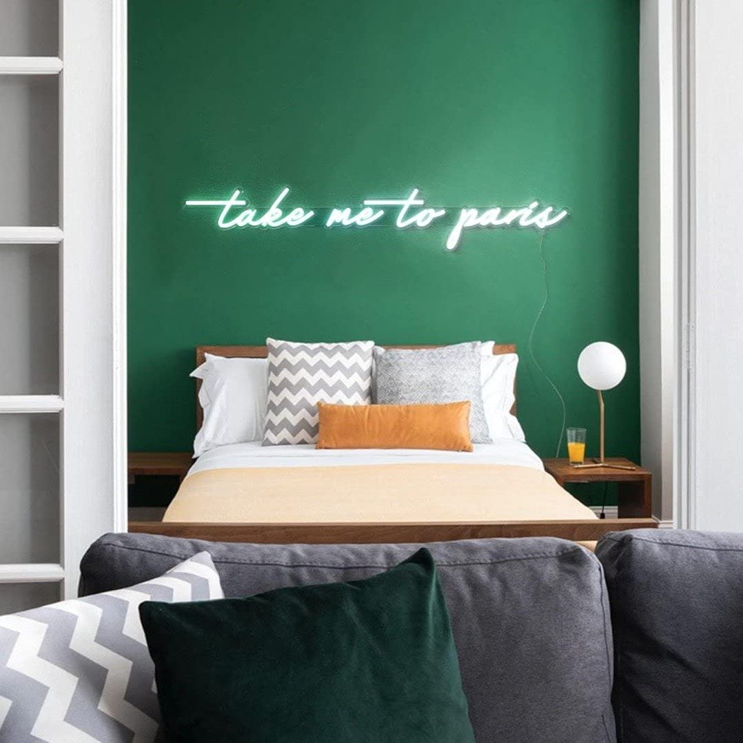 24x4.4 Inch Vivid LED Neon Sign - Take Me to Paris Beer Wall Decor Light | Super Bright Custom Neon Lamp for Bar, Home, Office | LNNA831