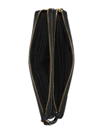 Coach Double Zip Wallet in Signature Canvas - Stylish & Durable Crossbody Wallet for Women, Perfect for Travel, Shopping & Everyday Use