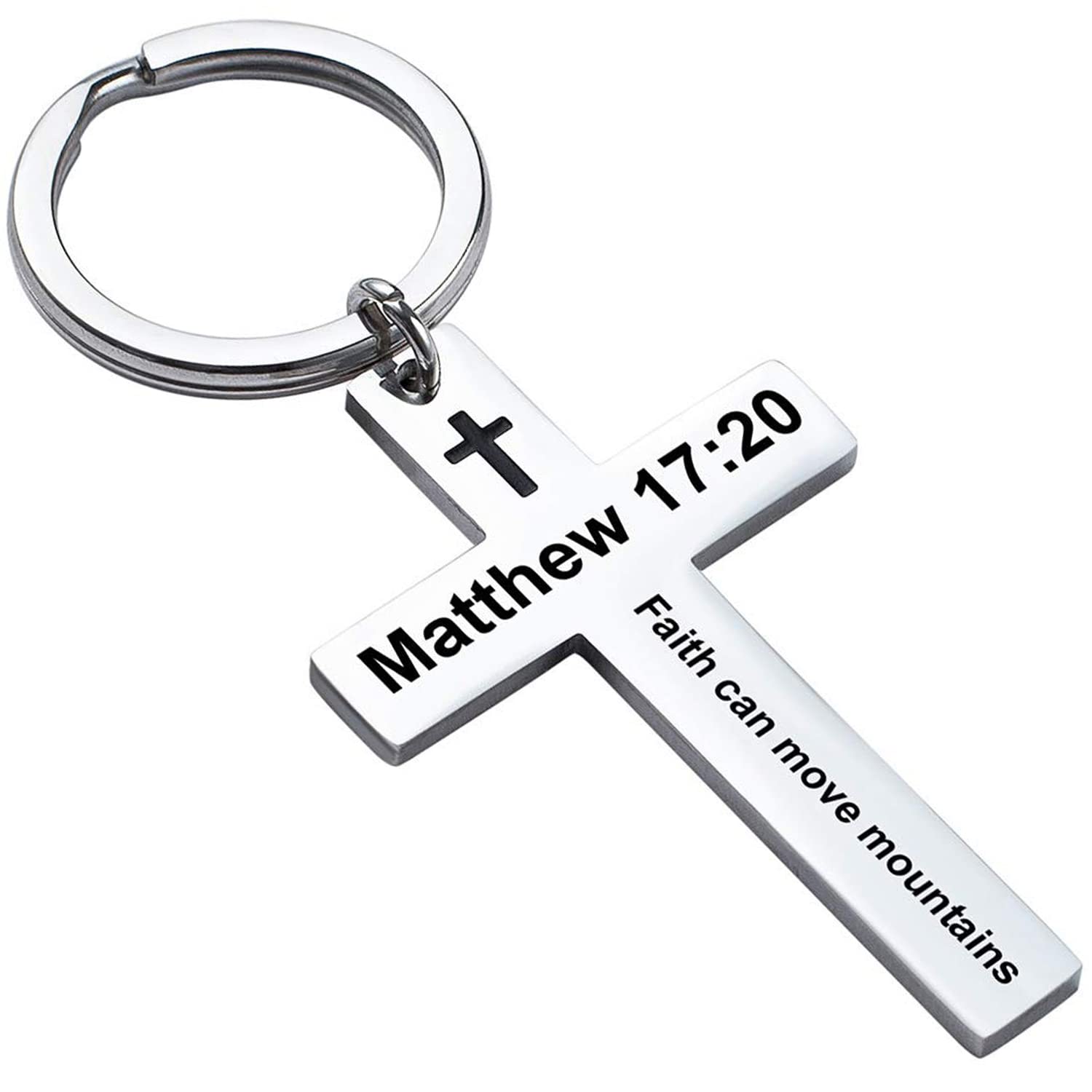 Religious Cross Keychain for Men - Christian Bible Verse Keychain with Scripture, Easter Basket Stuffer Gift for Him | Perfect for Church Events, Baptisms & Daily Faith Inspiration