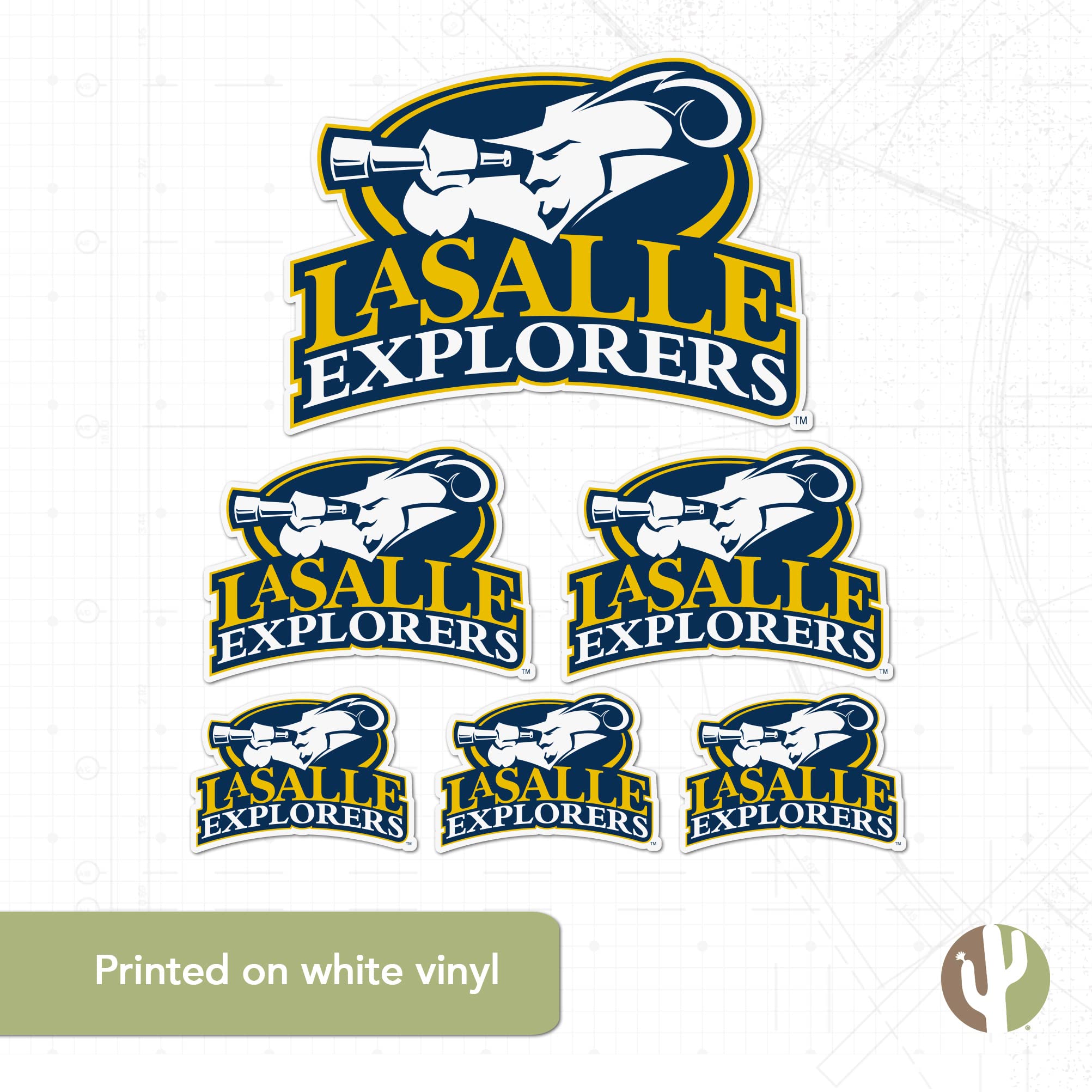 Desert Cactus LSU Sticker - La Salle University Vinyl Decals for Laptop, Water Bottle, Car & Scrapbook - Waterproof & Durable (Type 3-1) - Perfect for College Students, Fans & DIY Craft Projects