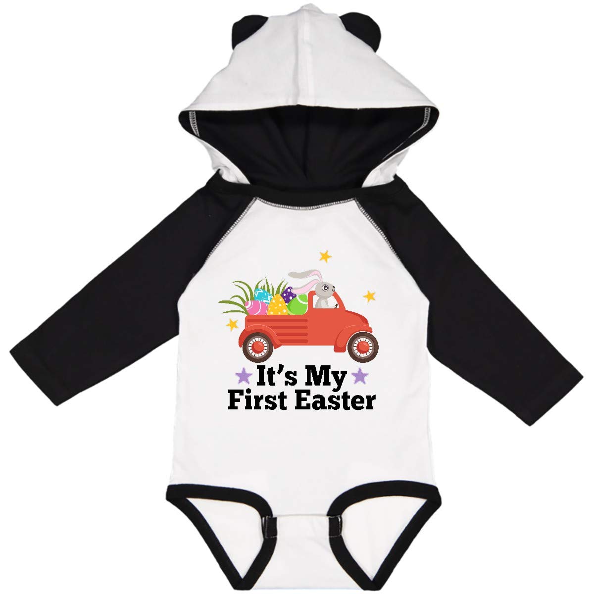 Inktastic First Easter Bunny Egg Truck Long Sleeve Baby Bodysuit - Cute Easter Outfit for Newborns & Infants - Perfect for Easter Photo Shoots, Family Gatherings & Holiday Celebrations
