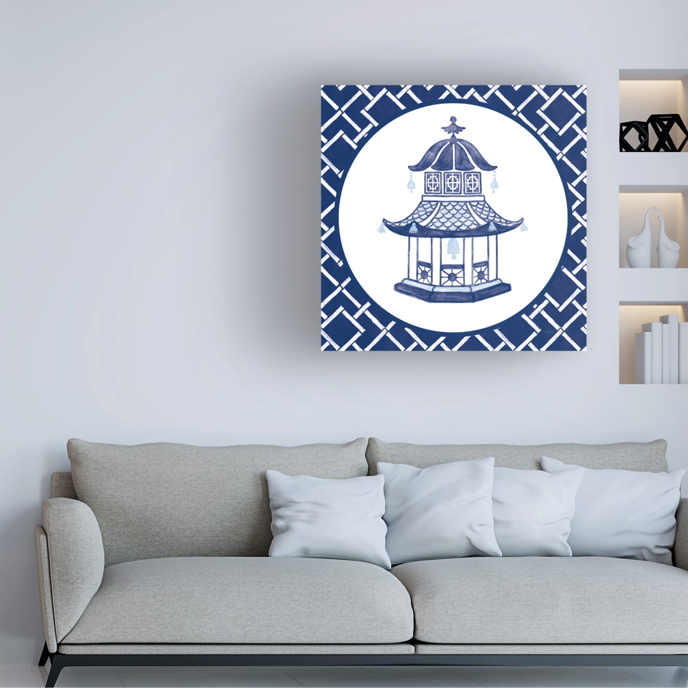 Trademark Fine Art 'Everyday Chinoiserie VII' Canvas Wall Art Print by Mary Urban - Asian-Inspired Home Decor for Living Room, Bedroom & Office