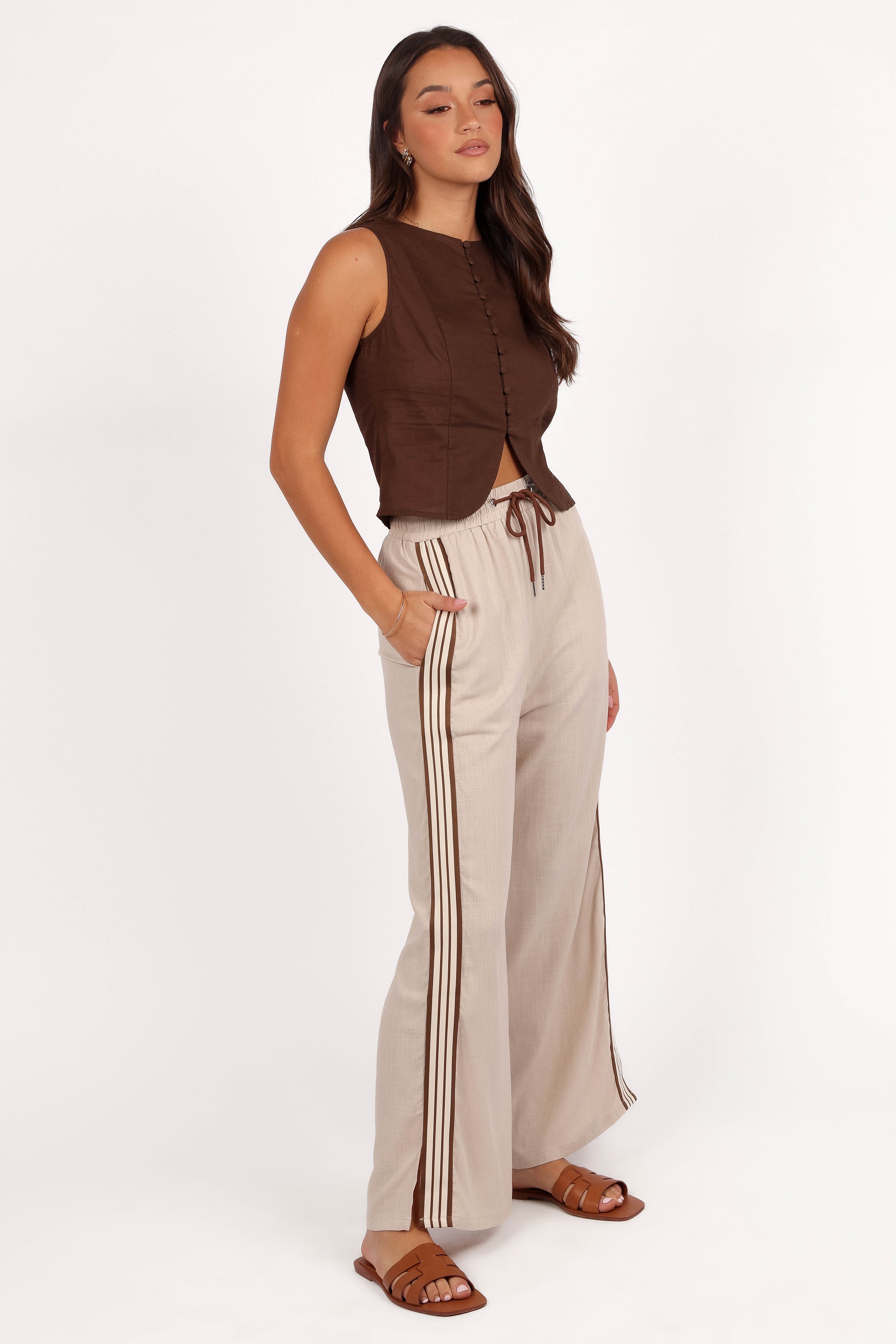 Jenner Pant Women's High Waisted Casual Trousers - Beige | Comfortable & Stylish for Work, Travel & Everyday Wear