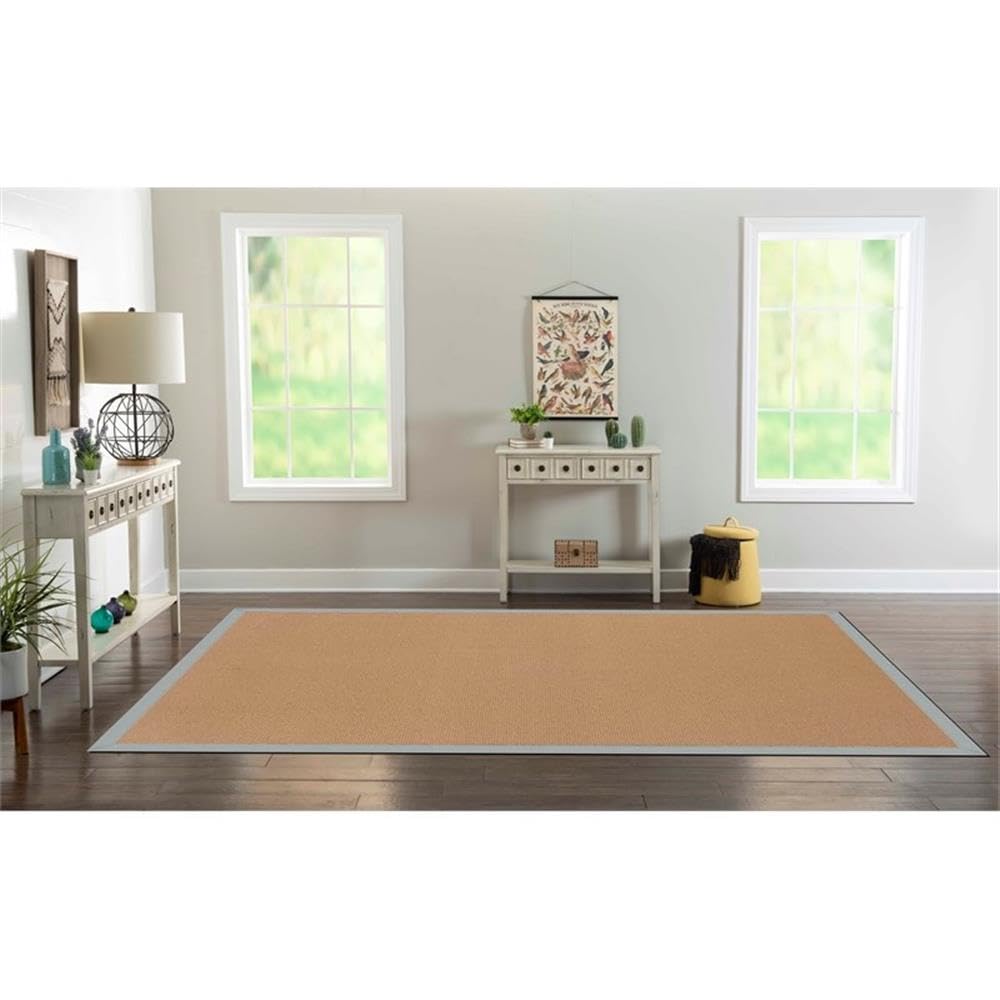 8'x11' Machine Tufted Wool Rug in Cork Brown & Ice Blue - Soft & Durable Area Rug for Living Room, Bedroom, or Office Decor