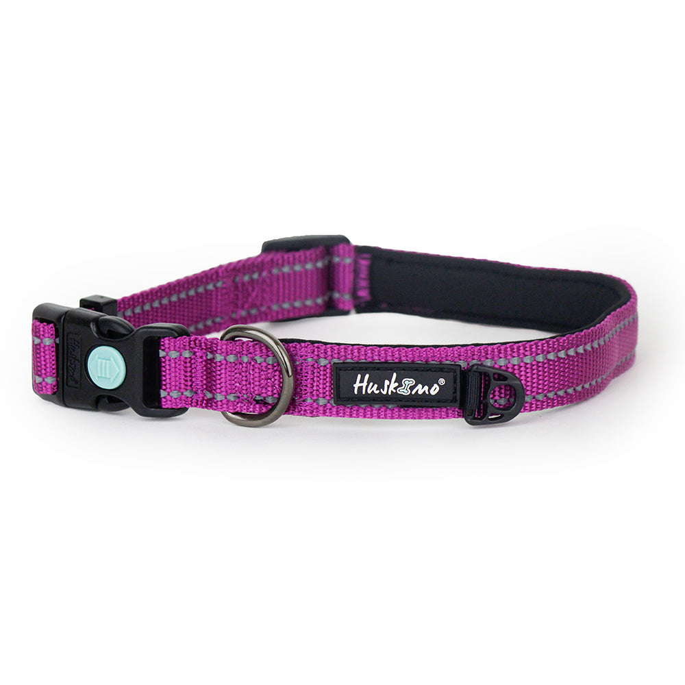 Huskimo Trekpro Reflective Dog Collar with Aurora Design - Durable Nylon Pet Collar for Hiking, Walking & Outdoor Adventures
