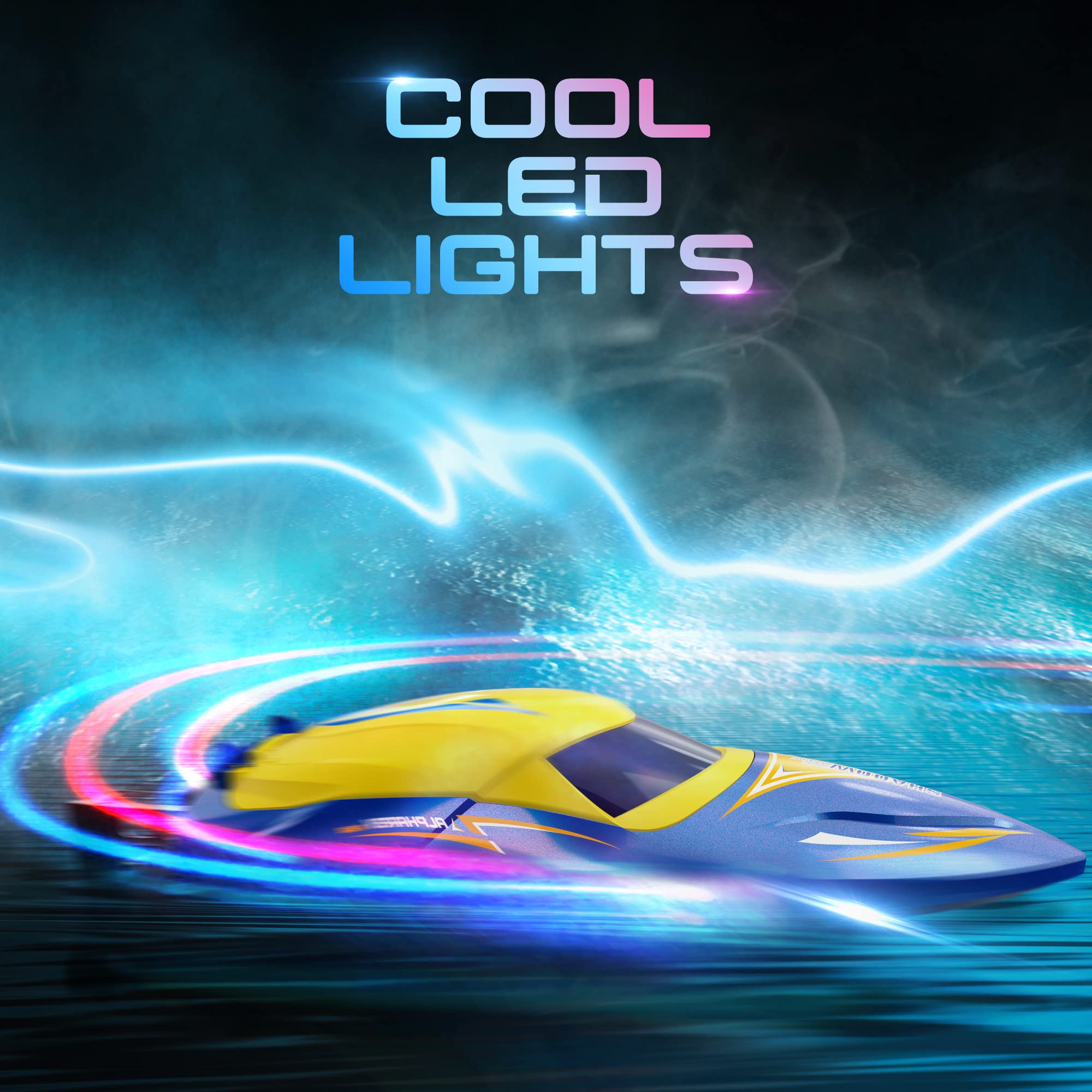 ALPHAREV R608 Brushless RC Boat for Adults - 30+ MPH High Speed Remote Control Boat for Pools, Lakes & Rivers, 2.4GHz Fast RC Speed Boat with Replaceable Parts - Perfect Summer Water Toy & Birthday Gift for Boys, Kids & Teens - Great for Racing, Pool Parties & Outdoor Water Adventures