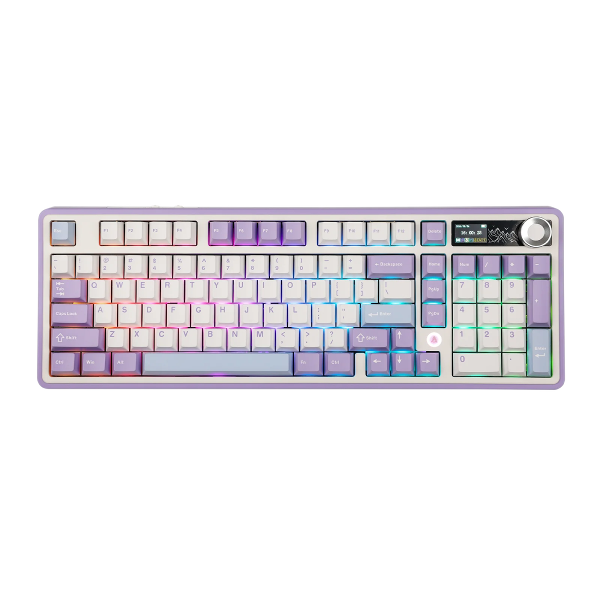 Ajazz AK980 RGB Mechanical Keyboard - Purple, White & Blue - Wired & Wireless with Screen - Maillard Switches - Perfect for Gaming, Typing & Office Work