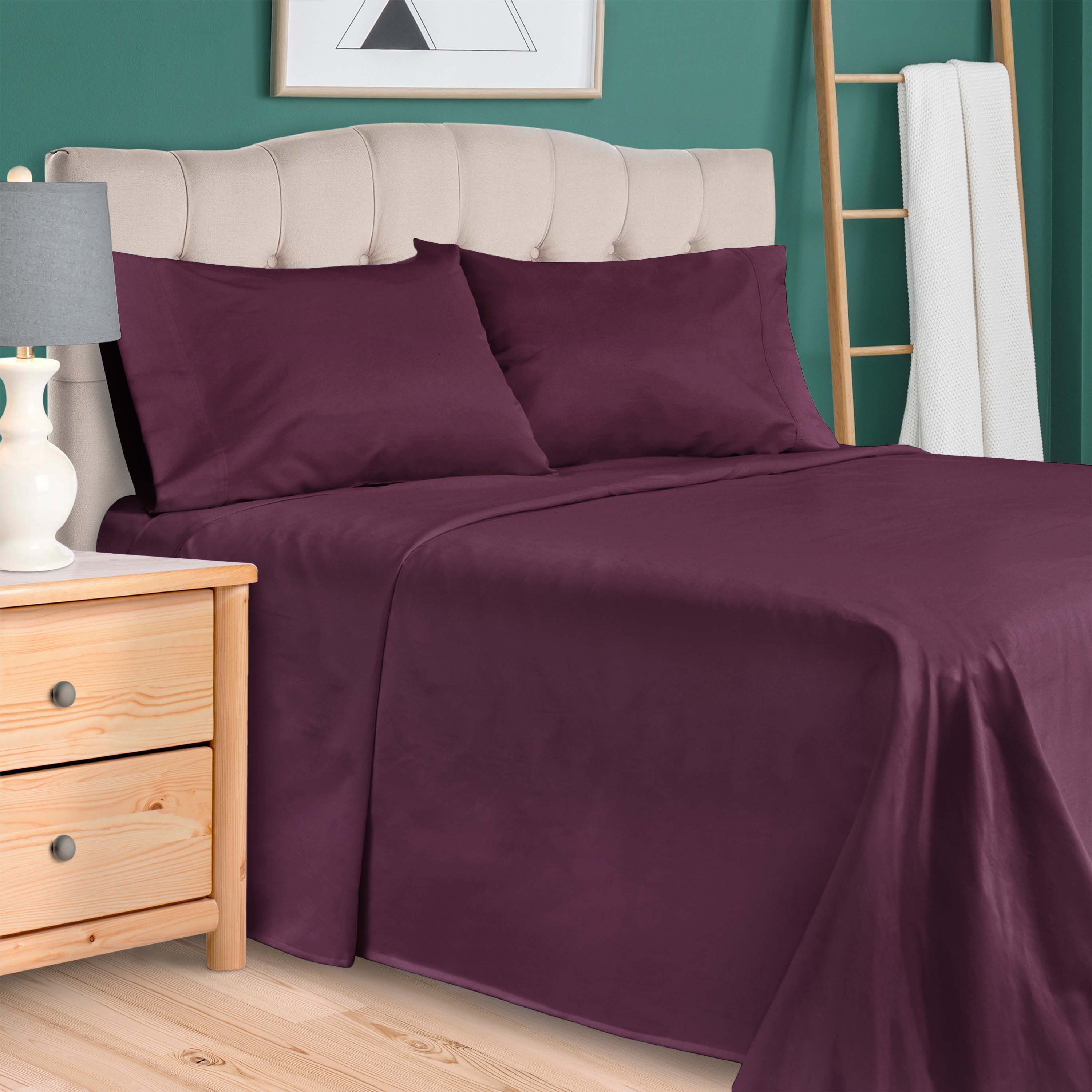 Premium 100% Egyptian Cotton 300 Thread Count Bed Sheet Set - Queen Size, Soft & Breathable for All-Season Comfort - Perfect for Luxury Bedrooms, Hotels, and Guest Rooms