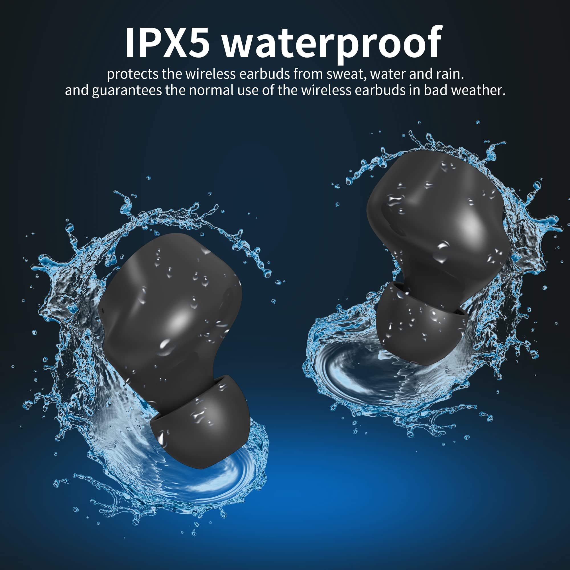 Small Wireless Earbuds - Mini Bluetooth Headphones with 36H Playtime, IPX5 Waterproof, Stereo Sound & Built-in Mic | Perfect for Sports, Workouts & Daily Commute