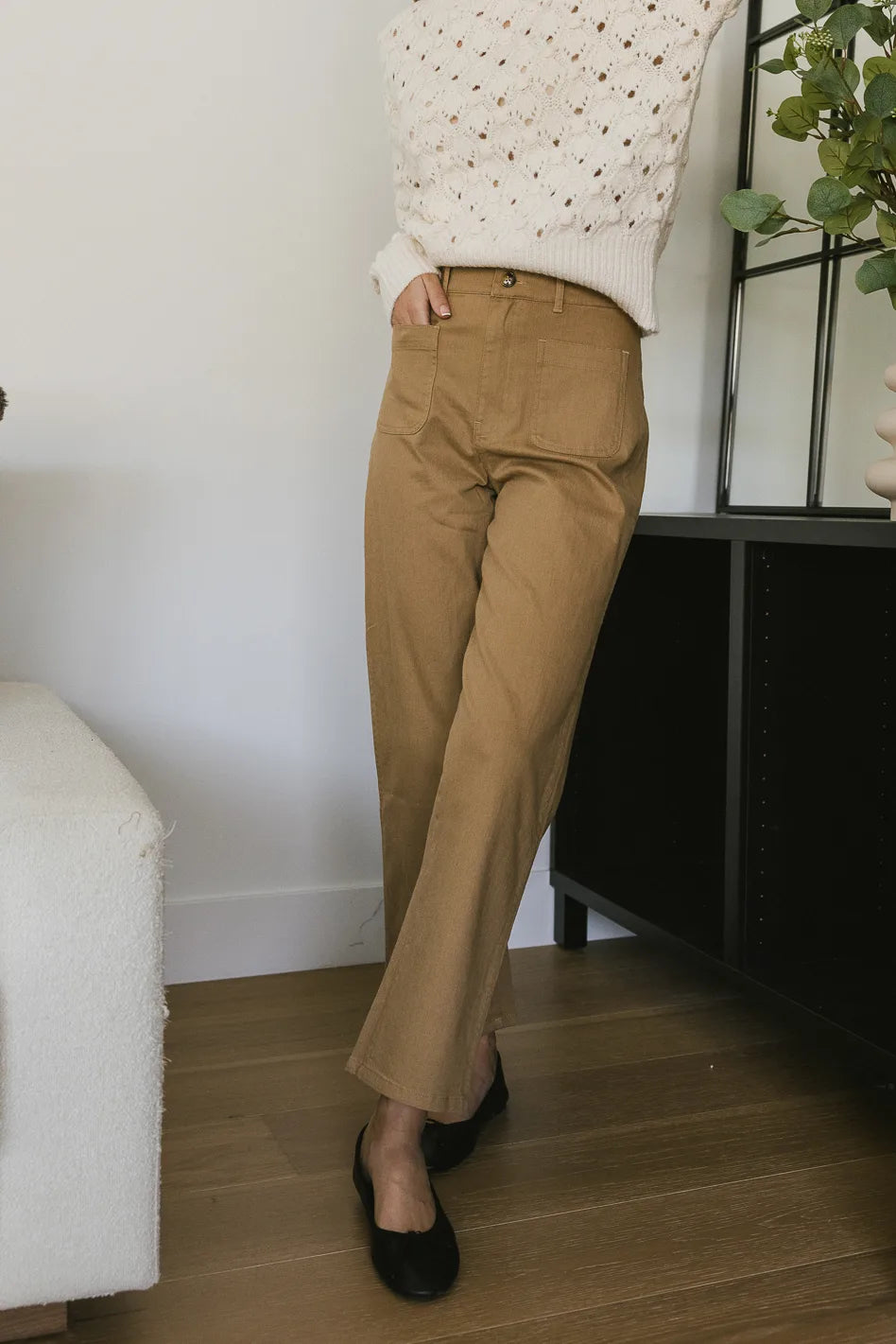 Magnolia Straight Leg Pants for Women - Comfortable Tan Casual Trousers | Perfect for Office, Travel & Everyday Wear | FINAL SALE