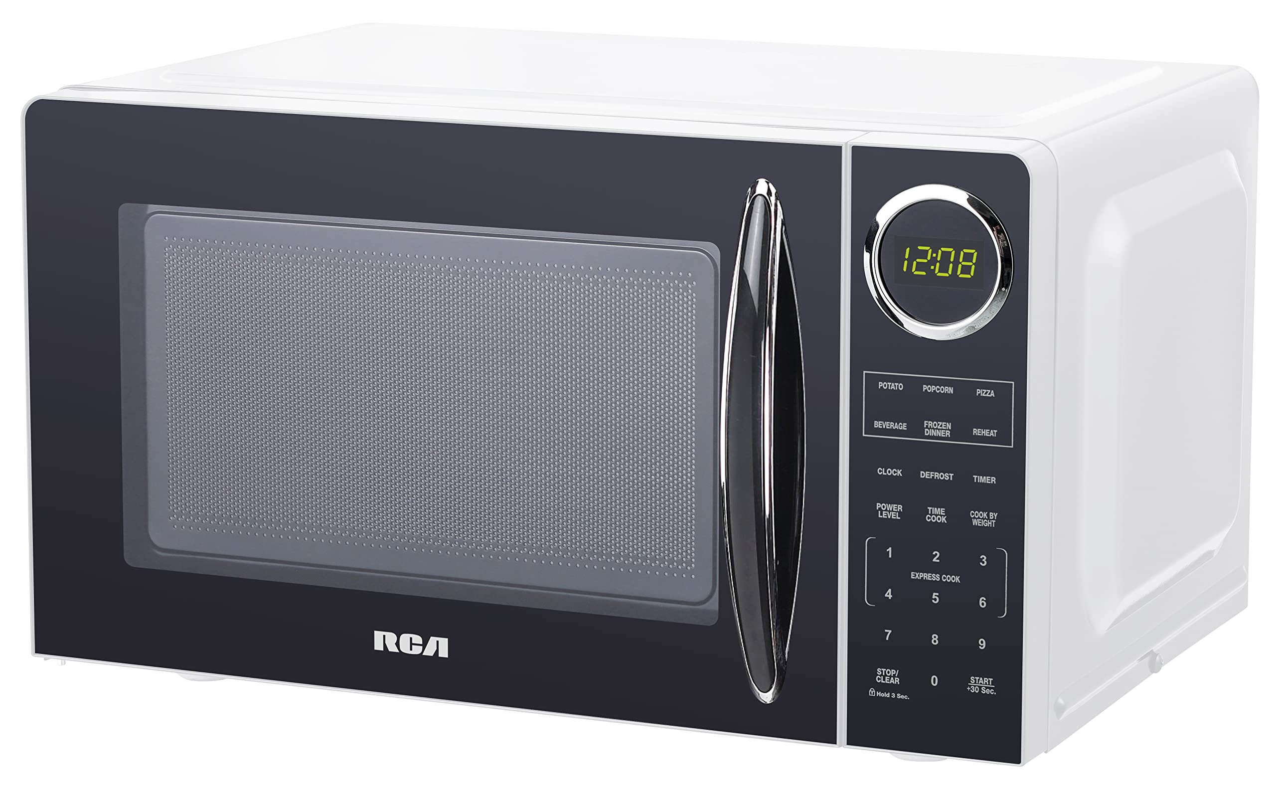 RCA RMW953-WHITE 0.9 Cubic Feet Compact White Microwave Oven with 10 Power Levels - Perfect for Small Kitchens, Dorms, and Office Spaces