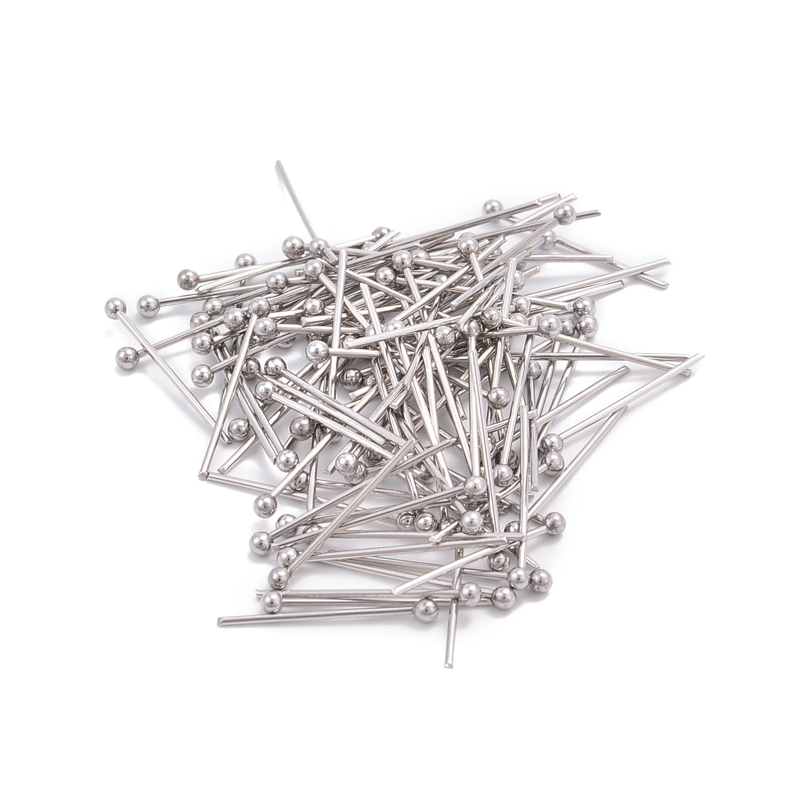 304 Stainless Steel Ball Head Pins - 18mm, 20mm, 25mm, 30mm, 35mm, 40mm, 50mm Jewelry Making Supplies - Perfect for DIY Earrings, Necklaces, Bracelets and Craft Projects