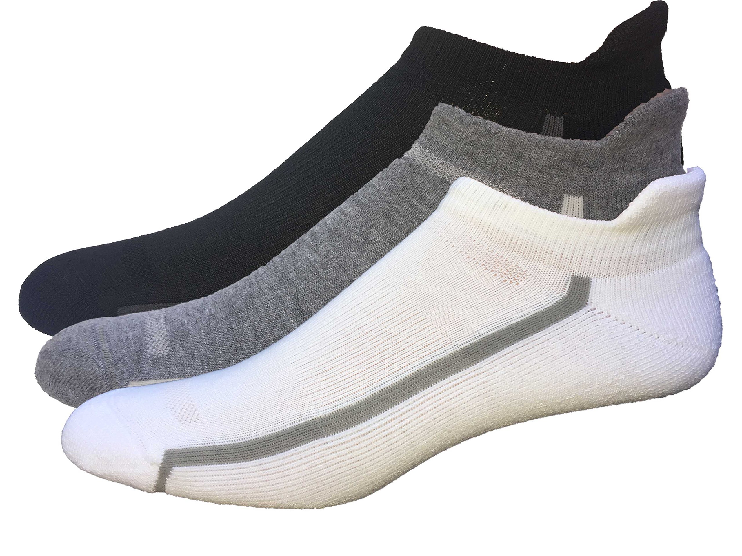 Men's 3-Pack No Show Tab Golf Socks - Breathable Low Cut Athletic Socks for Golf, Running & Casual Wear - Comfortable Non-Slip Performance Socks for Sports & Everyday Use