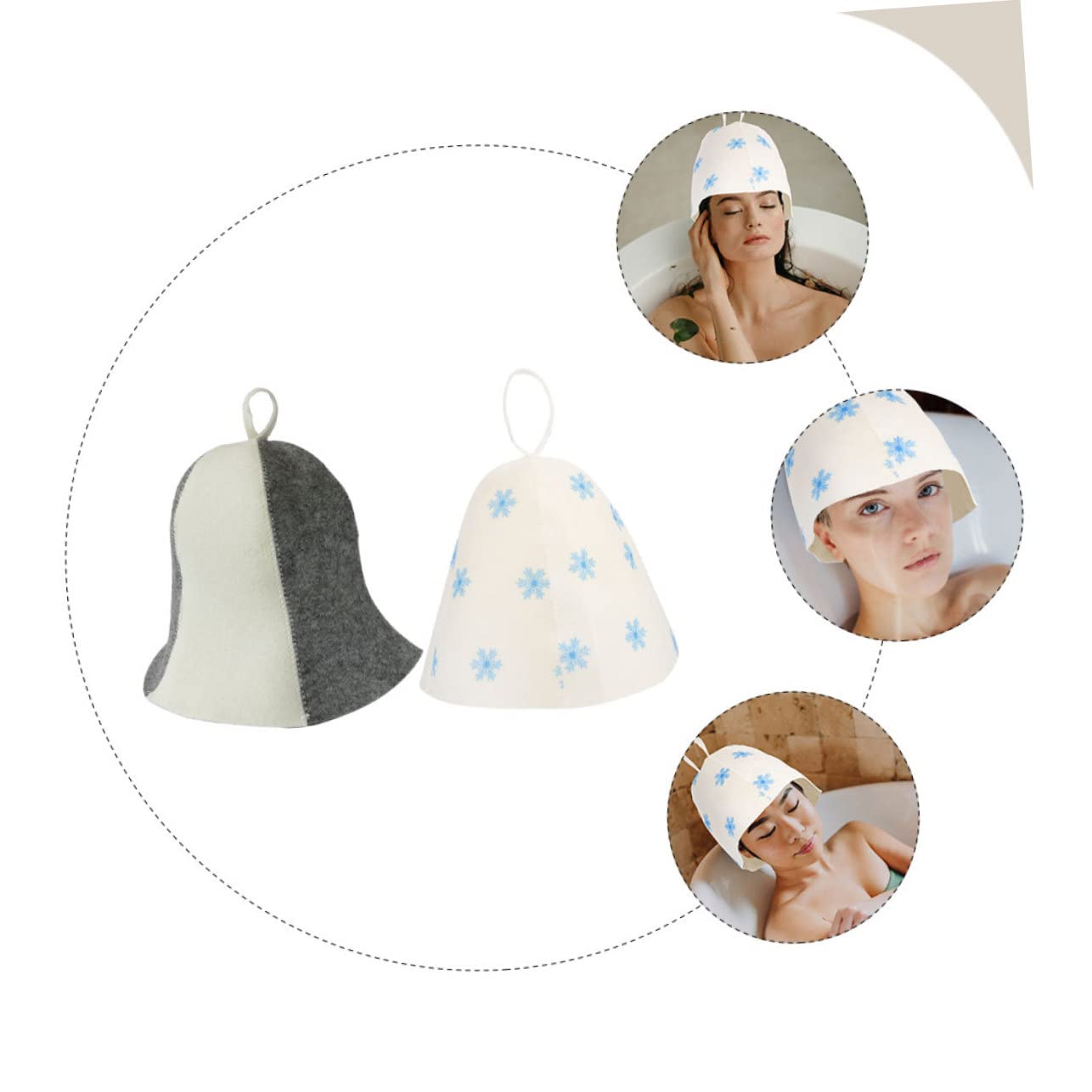 Yardwe 4-Pack Breathable Felt Sauna Hats for Men & Women - Lightweight Steam Spa Accessories, Fashionable Sauna Bath & Shower Hat - Perfect for Sauna Sessions, Spa Treatments, and Hair Protection