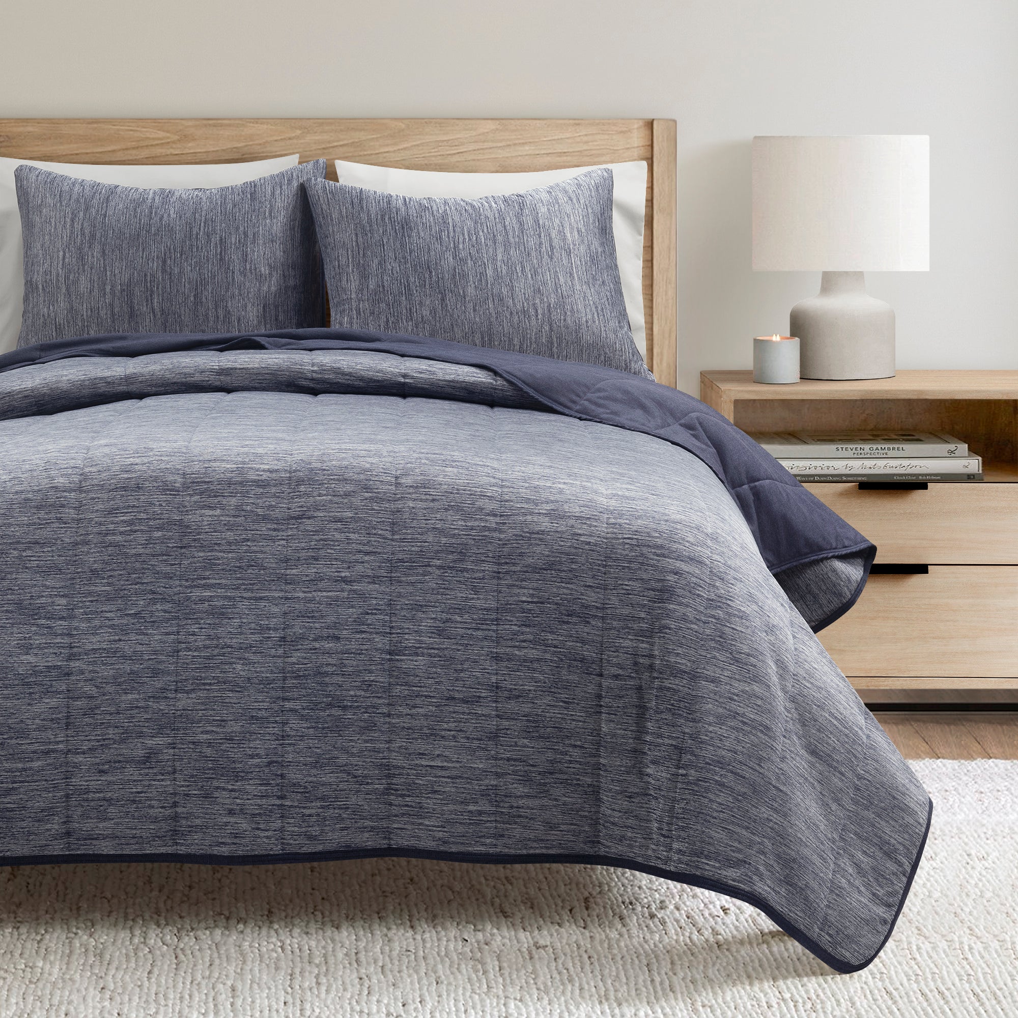 Reversible Quilted Cooling Blanket Set of 3 - Lightweight Summer Bedding for Hot Sleepers - Perfect for Bedroom, Sofa & Travel Use