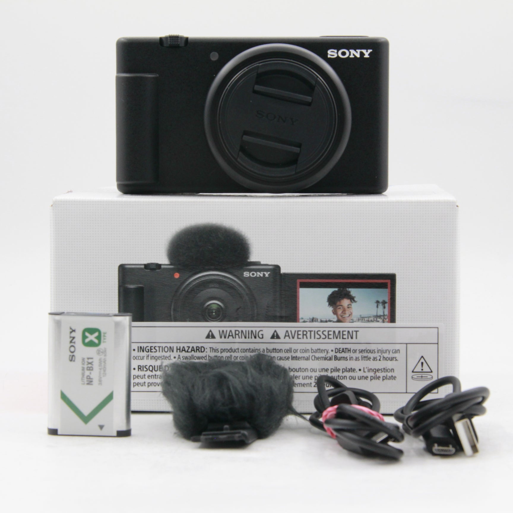 Open Box Sony ZV-1F Vlogging Camera (Black) - Perfect for YouTube, Travel & Content Creation