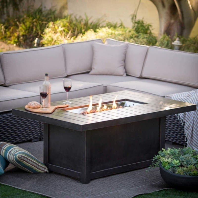 Napoleon St. Tropez Rectangle Patio Flame Table - Outdoor Fire Pit Table for Backyard, Deck, and Garden - Perfect for Entertaining and Relaxing
