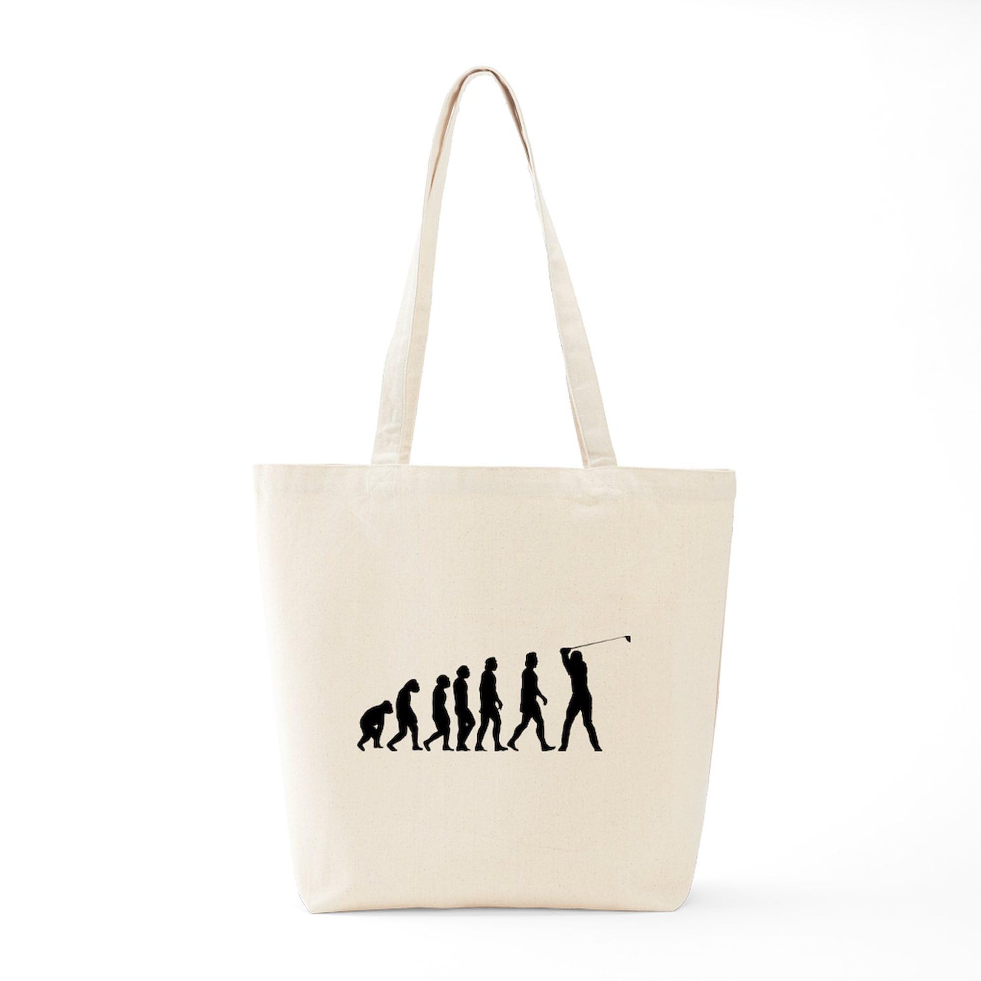The Evolution of Golf Tote Bag - Natural Canvas Reusable Shopping Bag for Golfers | Perfect for Golf Outings, Grocery Shopping & Beach Trips