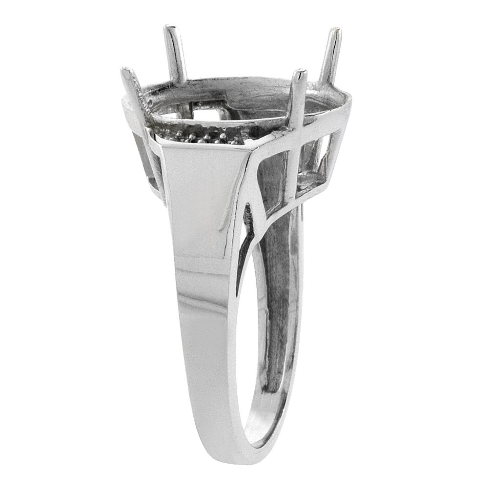 14K White Gold Oval London Blue Topaz Diamond Ring (16x12mm) - Sizes 5-10 | Elegant Engagement, Anniversary & Special Occasion Jewelry Gift