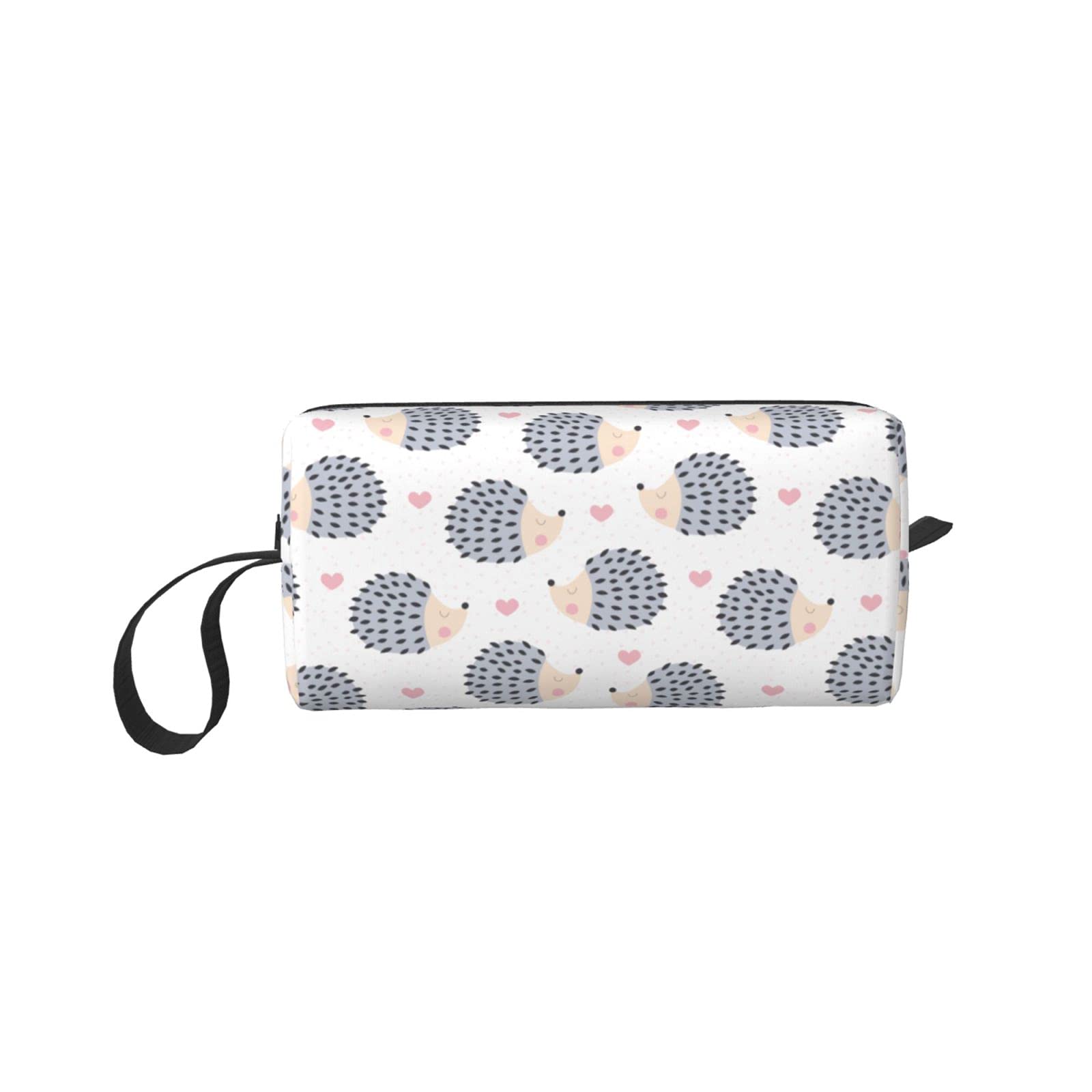Adorable Hedgehog Print Makeup Bag - Cute Travel Cosmetic Organizer for Women | Perfect for Travel, Gym & Daily Essentials Storage