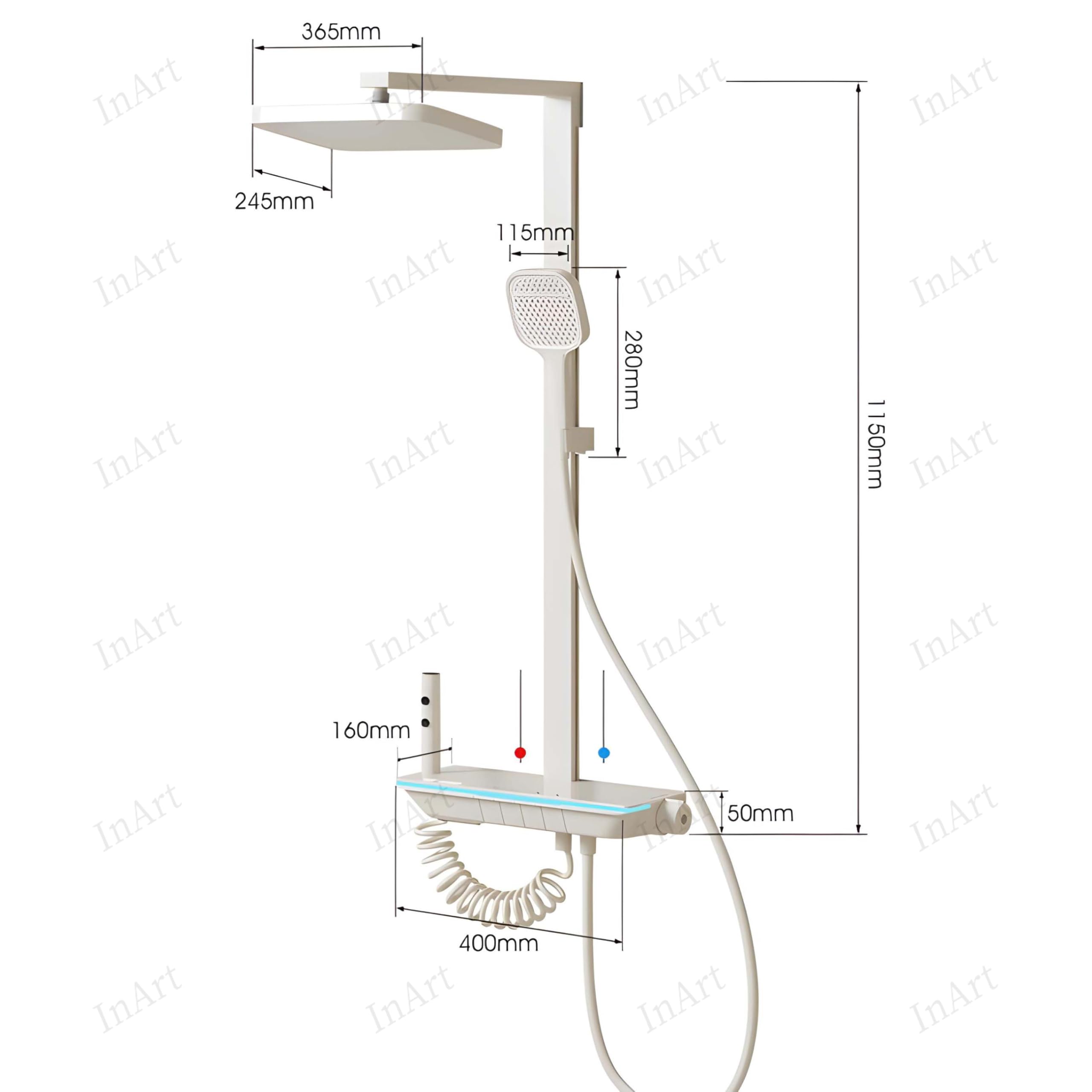 InArt Digital Thermostatic Shower System - 12