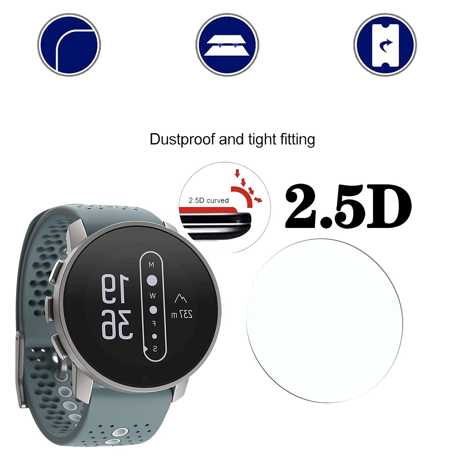 SUUNTO 9 Peak 43MM Tempered Glass Screen Protector - 4 Pack for Outdoor Sports