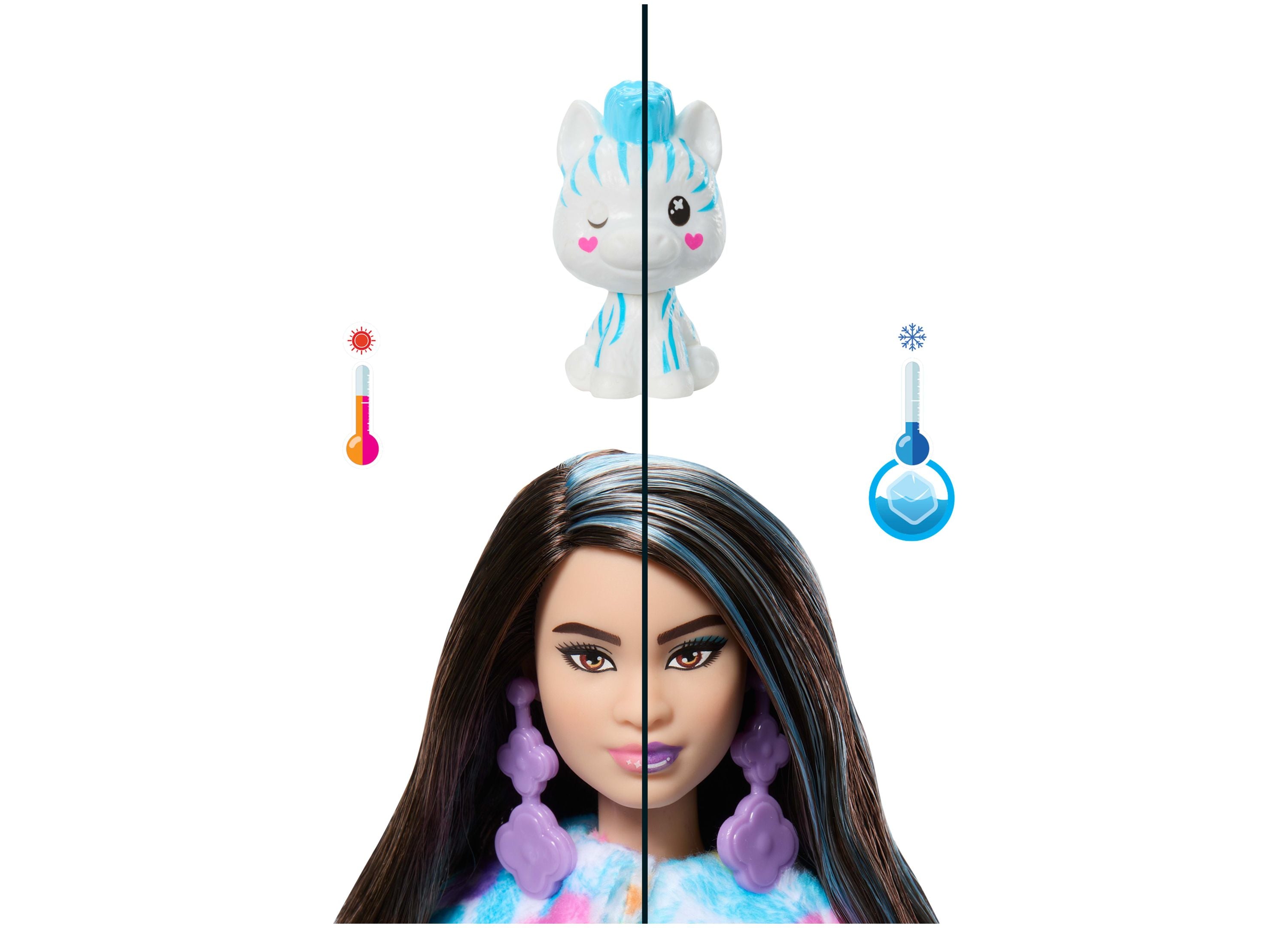 Barbie Cutie Reveal Zebra Doll - Color Dream Series with 10 Surprise Accessories | Fashion Doll for Kids Birthday Gift & Pretend Play