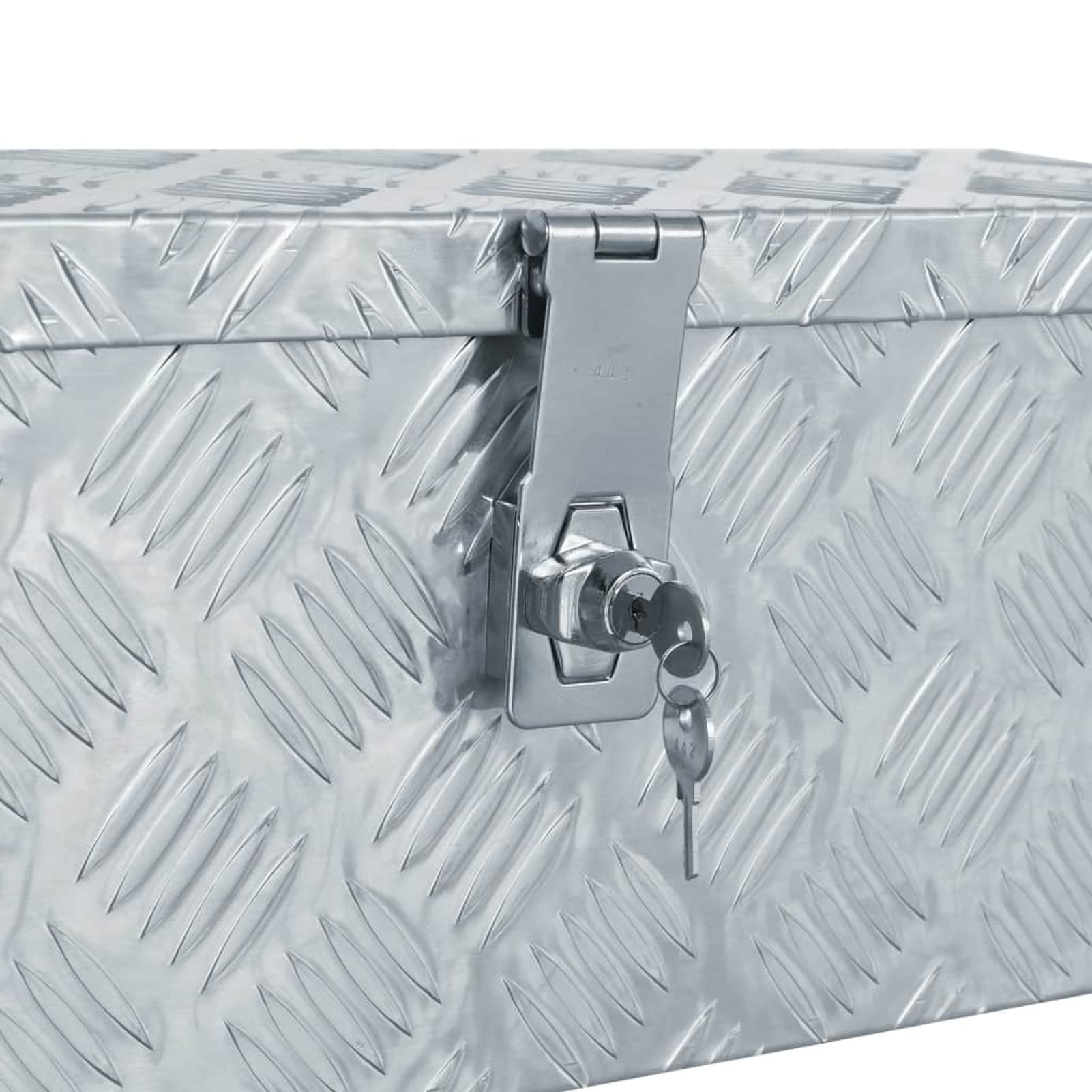 Shubiao Aluminum Diamond Plate Tool Box - 19.1x5.5x7.9 Inch Waterproof Truck Bed Storage Chest for Pickup Trucks | Durable Under Truck Storage Organizer for Tools, Equipment & Outdoor Gear (Silver)