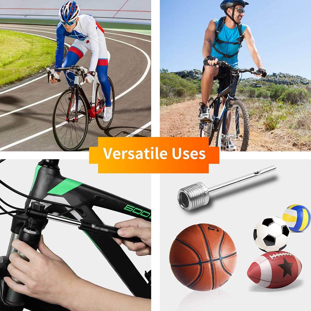 Portable Mini Bike Pump - 300 PSI High Pressure Bicycle Air Pump with Gauge for Mountain Bikes, Road Bikes & Inflatable Toys | Lightweight, Compact Design for On-the-Go Cycling & Outdoor Adventures