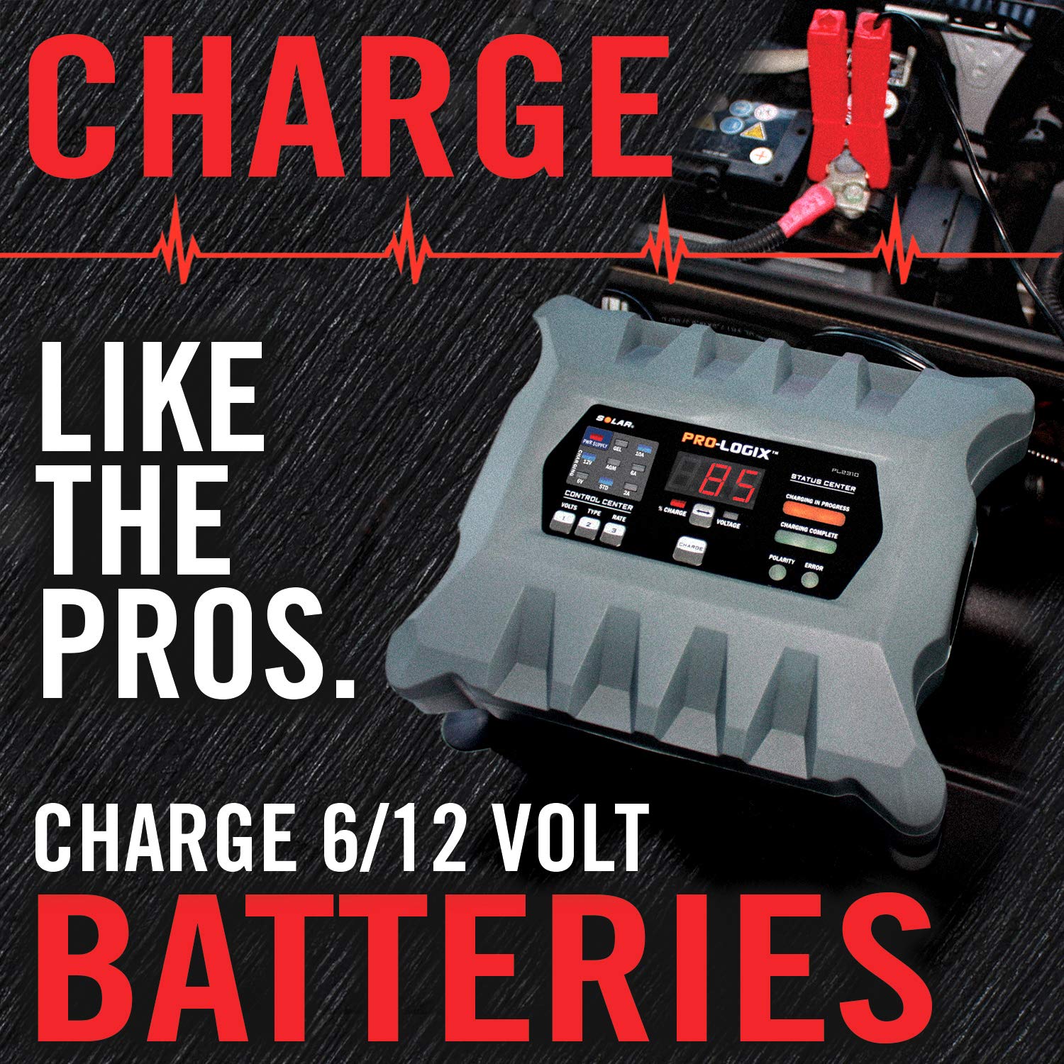 Clore Automotive PL2310 10-Amp Smart Battery Charger - Automatic 6V/12V Charger & Maintainer with Temperature Compensation - Ideal for Cars, Motorcycles, Boats & Seasonal Vehicles