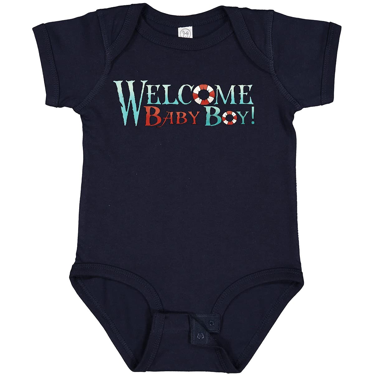 Inktastic Nautical Welcome Baby Boy Bodysuit - Soft Cotton Onesie for Newborns & Infants - Perfect for Baby Showers, Birth Announcements & First Photos