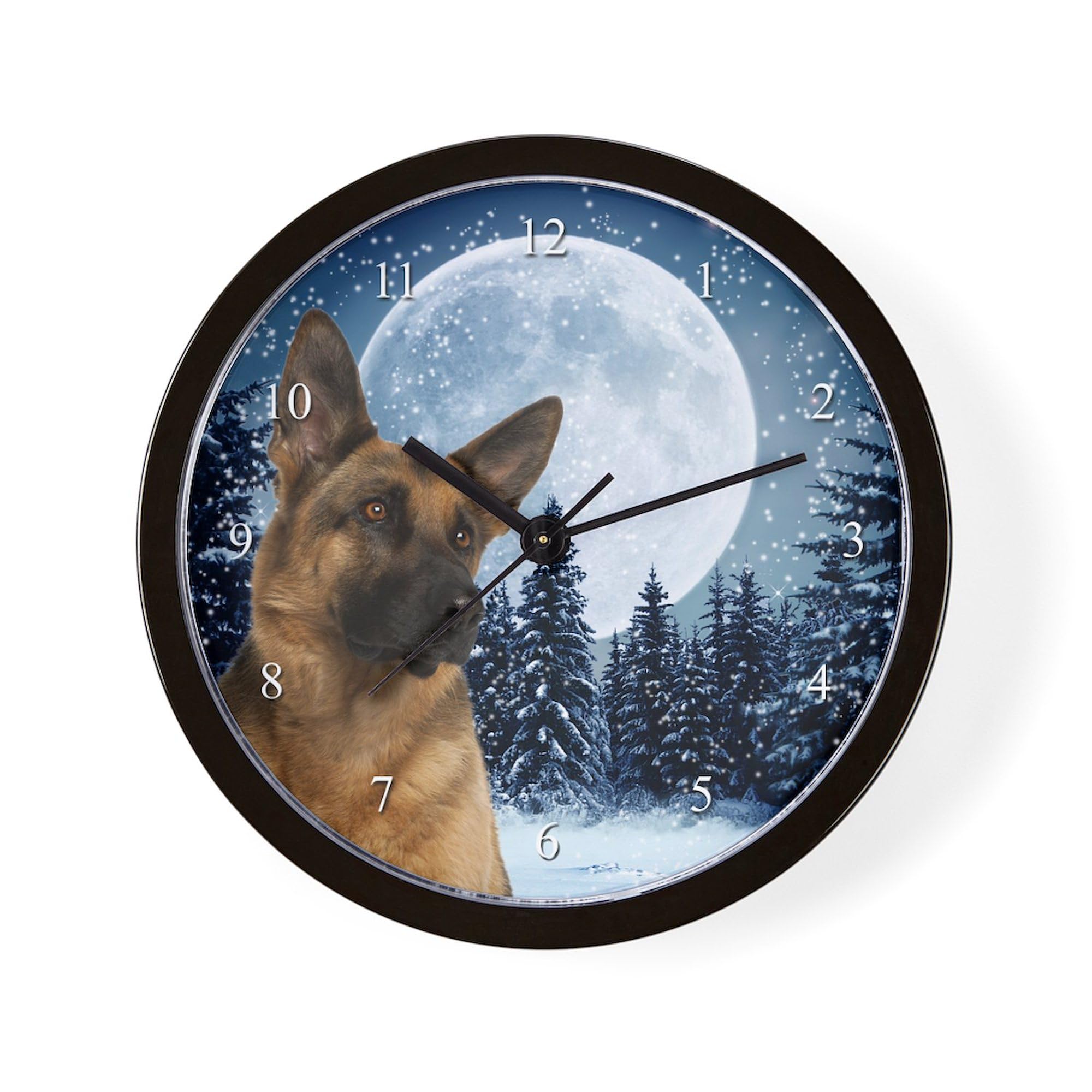 German Shepherd Wall Clock 10 Inch - Decorative Clock for Living Room, Kitchen, Office - Perfect for Pet Lovers & Home Decor