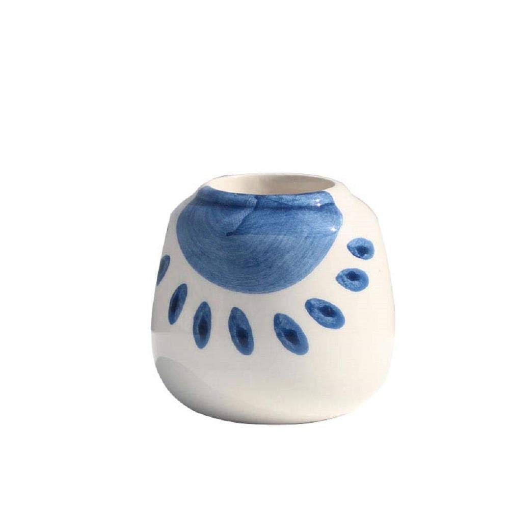 Casol Sky Blue Hand-Painted Ceramic Succulent Planter - Small Thumb Flower Pot for Home, Office & Garden Decor | Perfect for Windowsills, Desks & Gift Giving