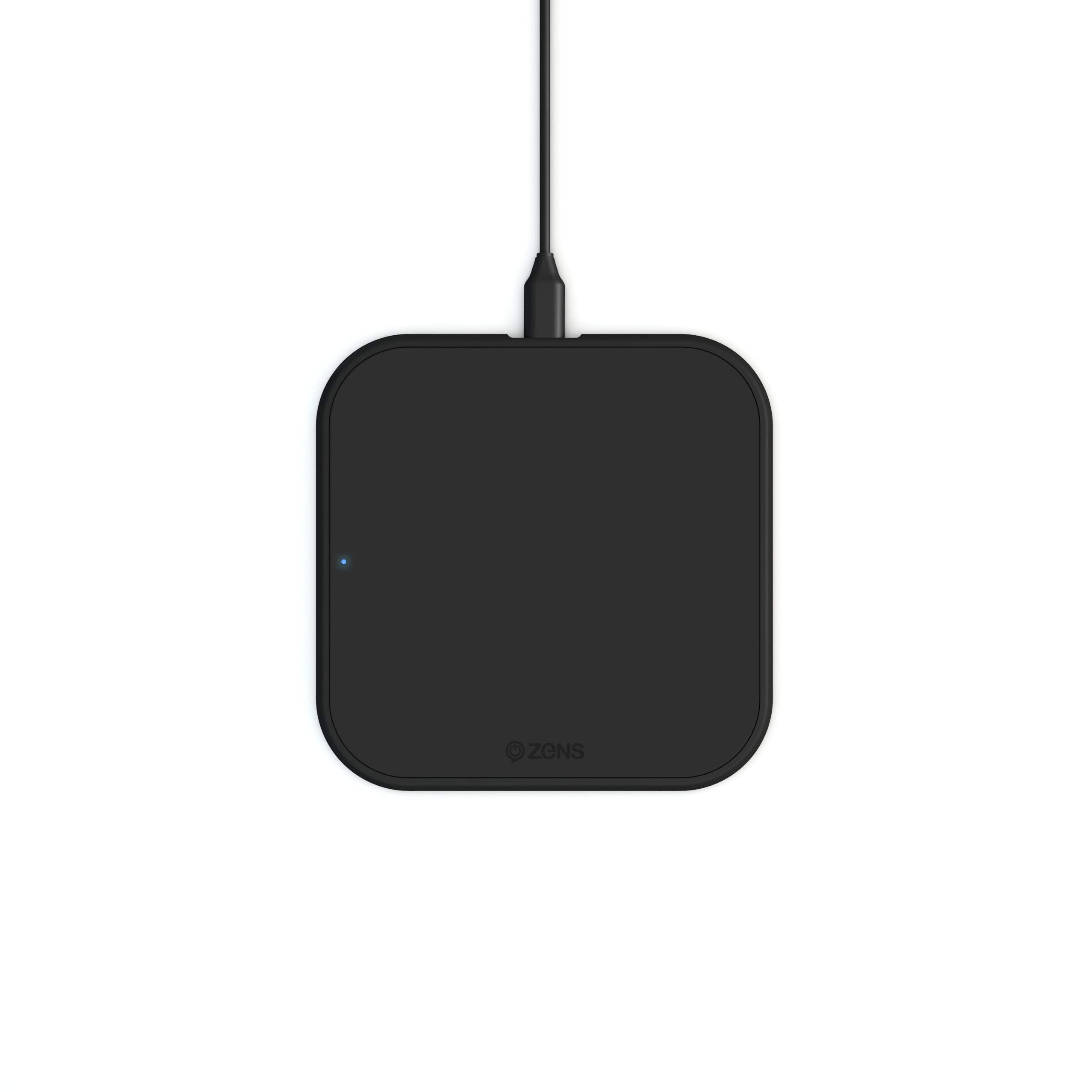 ZENS 10W Fast Wireless Charger for iPhone & Samsung - Non-Slip Surface, 5mm Height, Auto Standby Mode | Perfect for Bedside, Office & Travel Charging