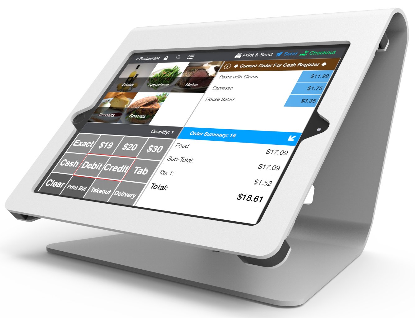 Compulocks 250MNPOSW Nollie POS Stand for iPad Mini - Secure White Retail Kiosk | Perfect for Stores, Restaurants & Checkout Counters