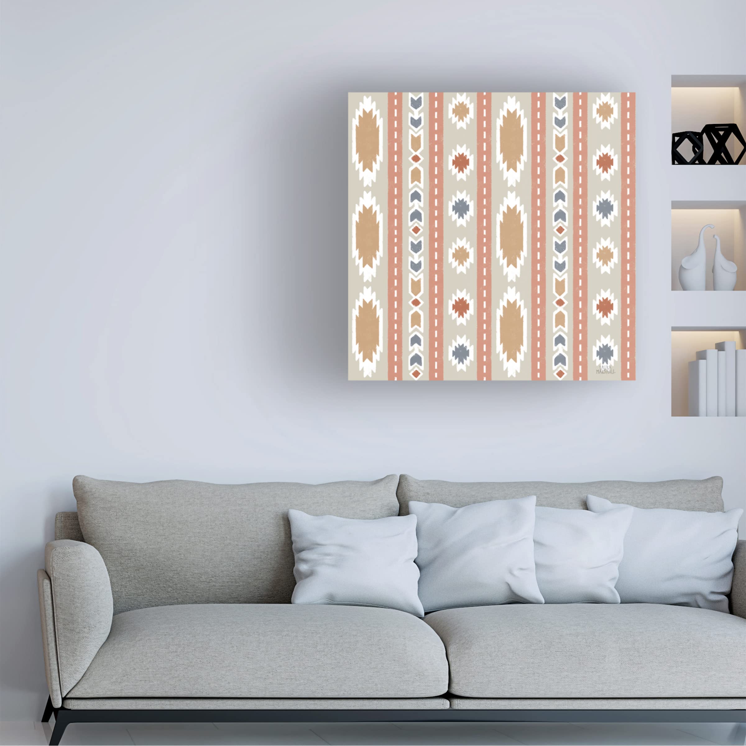 Laura Marshall 'Gone Glamping Pattern IIA' Canvas Wall Art - Nature Inspired Camping Decor for Living Room, Bedroom & Cabin