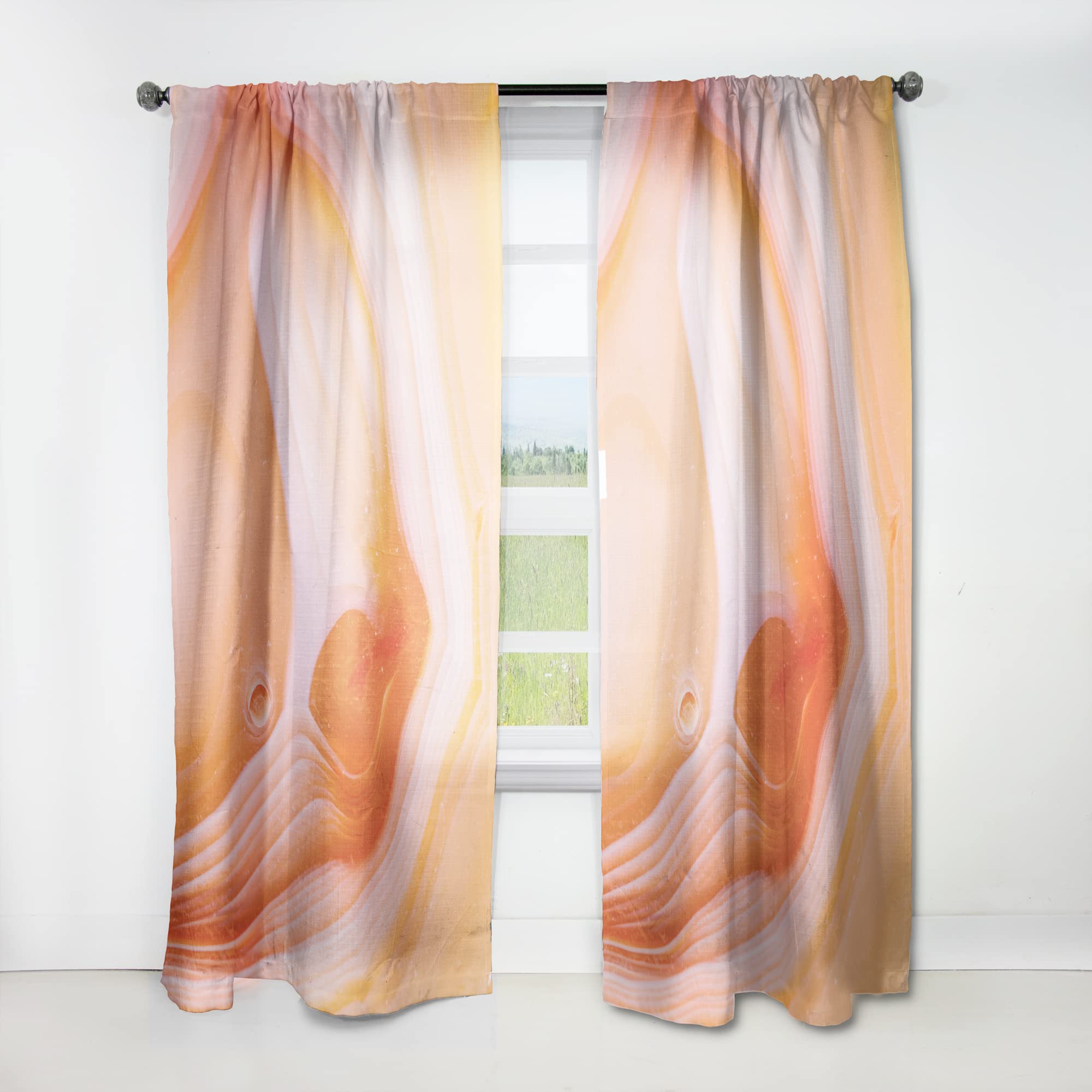 DesignQ 'Mineral Orange Agate' Thermal Insulated Curtains - 52x120 Inch Single Panel for Bedroom & Living Room - Energy Saving Window Drapes for Home Decor & Temperature Control