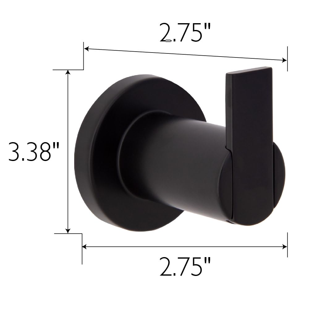 Design House 582676 Eastport Contemporary Matte Black Robe Hook - Perfect for Bathroom, Bedroom, Closet & Kitchen Organization (Hanging Towels, Robes, Clothes & Accessories)