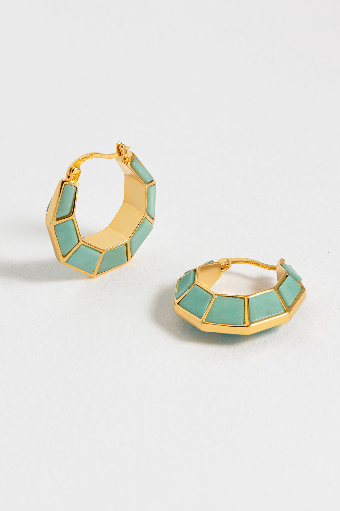 Octagon Hinge Hoop Earrings for Women - Sterling Silver Geometric Dangle Earrings - Trendy Statement Jewelry for Party, Wedding & Everyday Wear