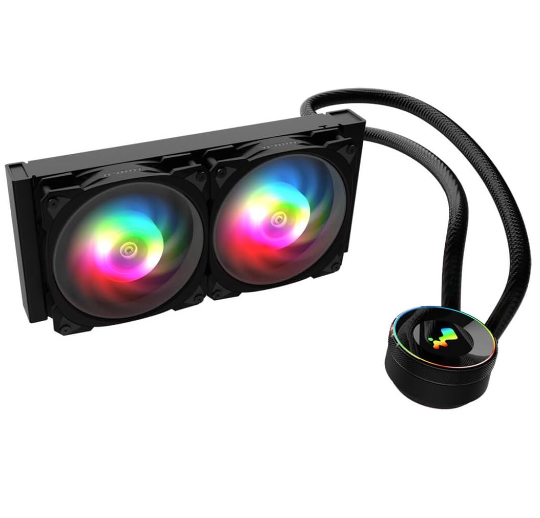 IN WIN MR24 ARGB 240mm AIO Liquid CPU Cooler with Rotatable Block, Dual 120mm PWM Fans - Compatible with AMD Ryzen AM5/AM4 & Intel LGA 1700/1200 - Perfect for Gaming PCs and High-Performance Workstations