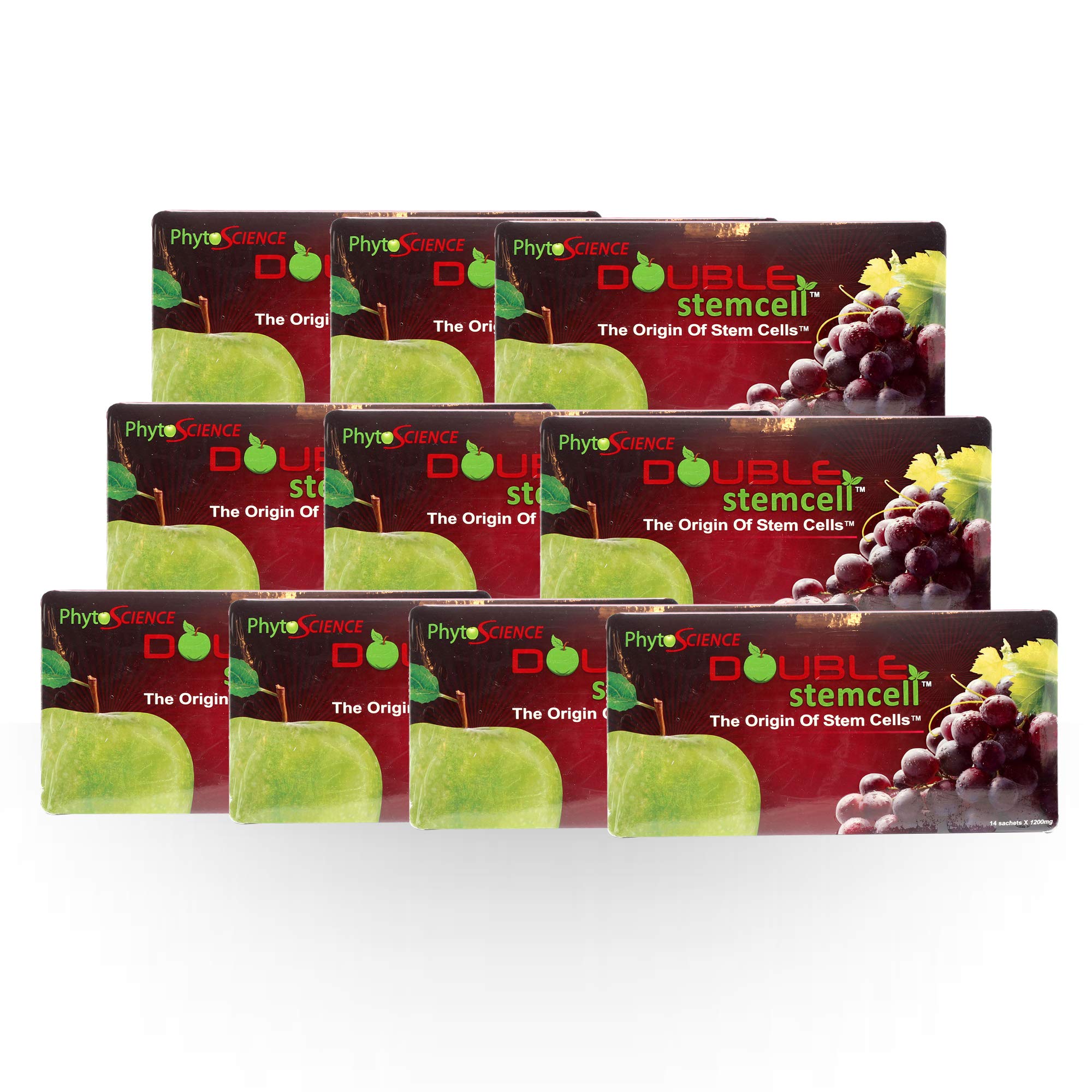 Double Stemcell Apple Grape Anti-Aging Supplement - 10 Packs (140 Sachets) | Expiry 7/2021 | Fast Shipping | For Youthful Skin & Cellular Renewal