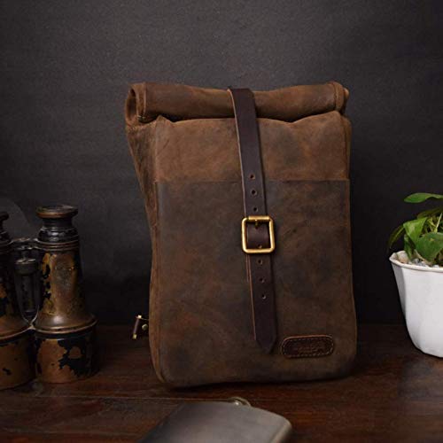 Trip Machine Company Genuine Leather Mini Pannier Bag - Tobacco Brown for Motorcycle, Bicycle & Urban Commuting