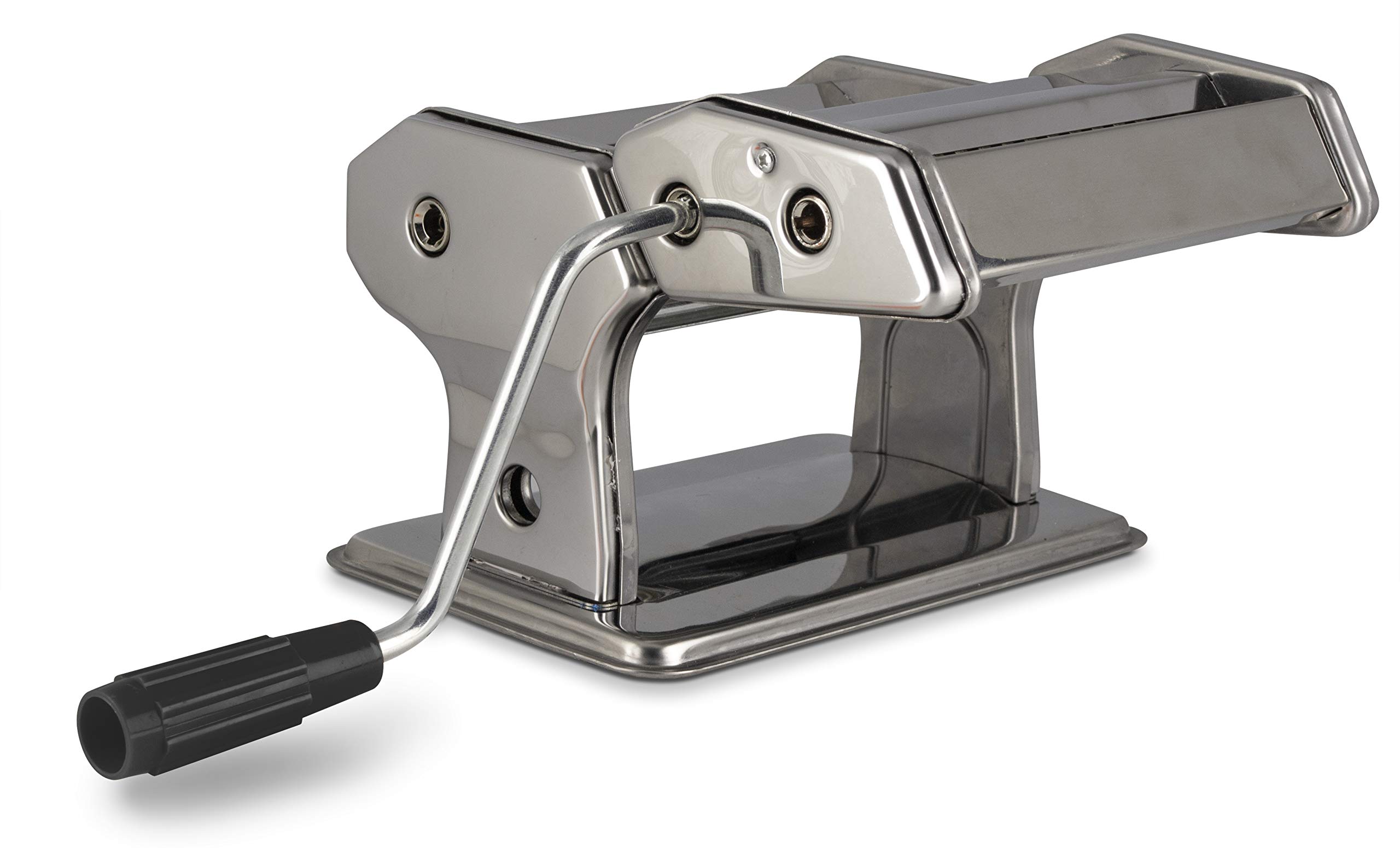 Stainless Steel Manual Pasta Maker Machine - Adjustable Thickness Settings, Removable Handle & Clamp for Fresh Homemade Pasta - Perfect for Italian Cuisine, Family Cooking & Restaurant Use
