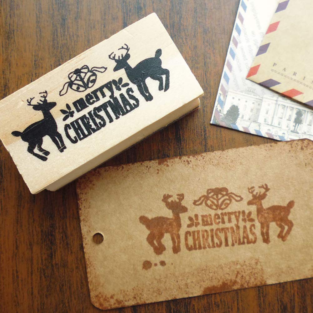Creative Deer Wooden Stamp - Christmas Party Supplies for DIY & Gifts