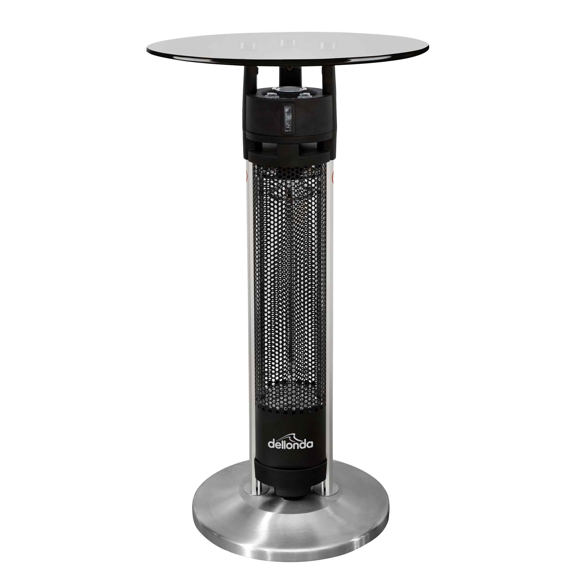 95cm Bistro Bar Table with 1600W Patio Heater - Black Stainless Steel Outdoor Dining Set DG63 | Perfect for Backyard, Garden, Patio & Restaurant Use