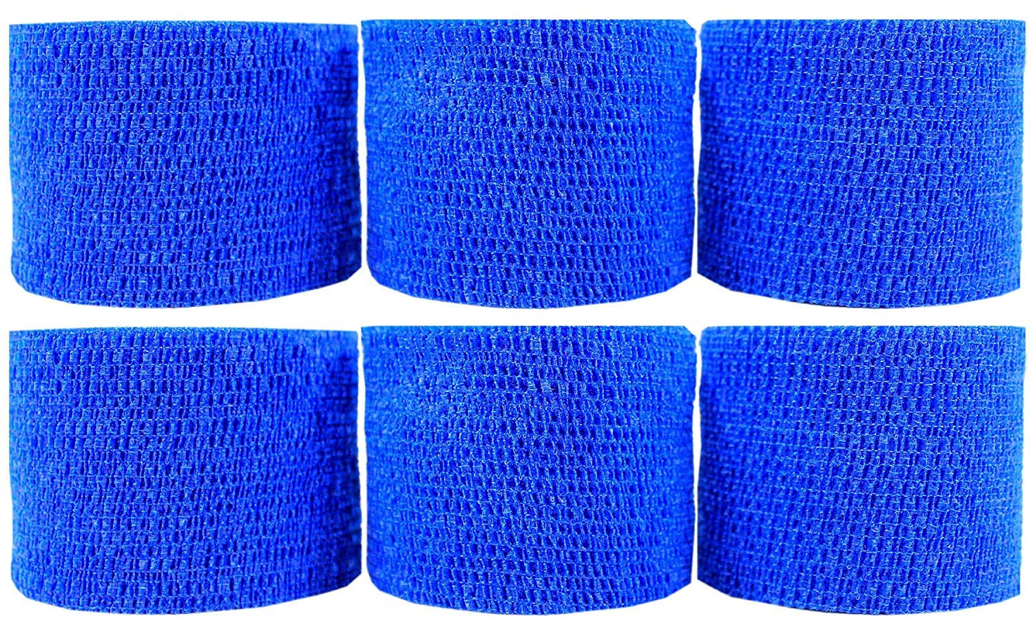 Powerflex 2 Inch Stretch Athletic Tape - 6 Rolls - Blue - Sports Injury Support for Ankle, Wrist & Knee - Ideal for Athletes & Physical Therapy