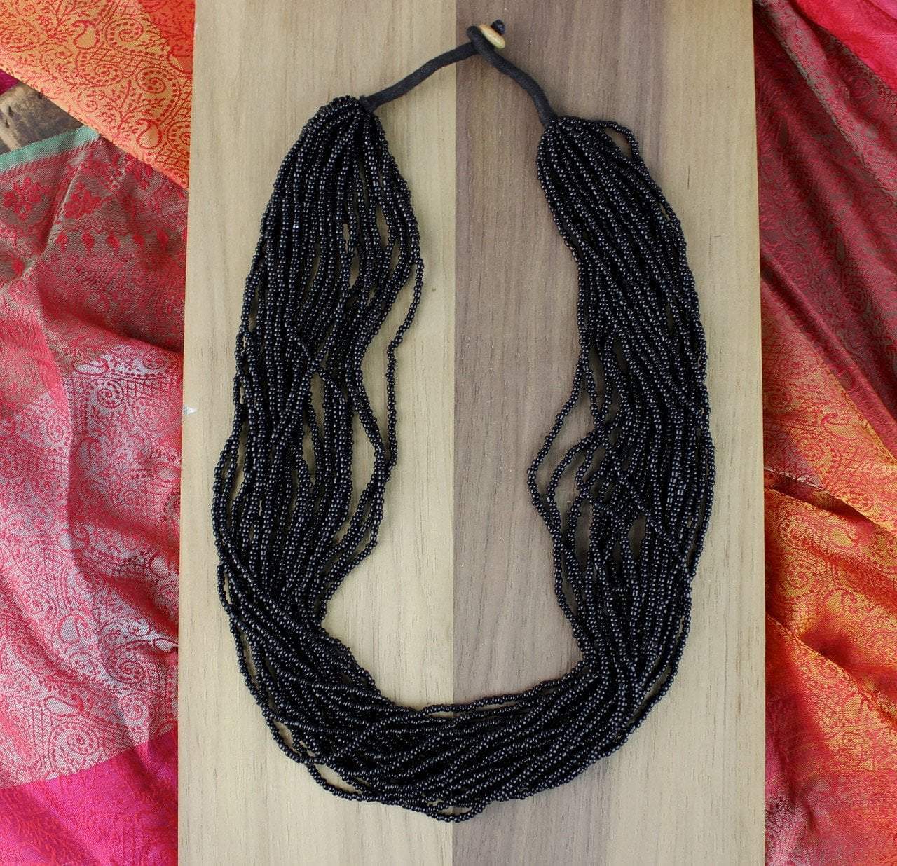 Handmade Black Beaded Necklace for Women - Stylish Boho Jewelry Gift for Party, Wedding & Everyday Wear