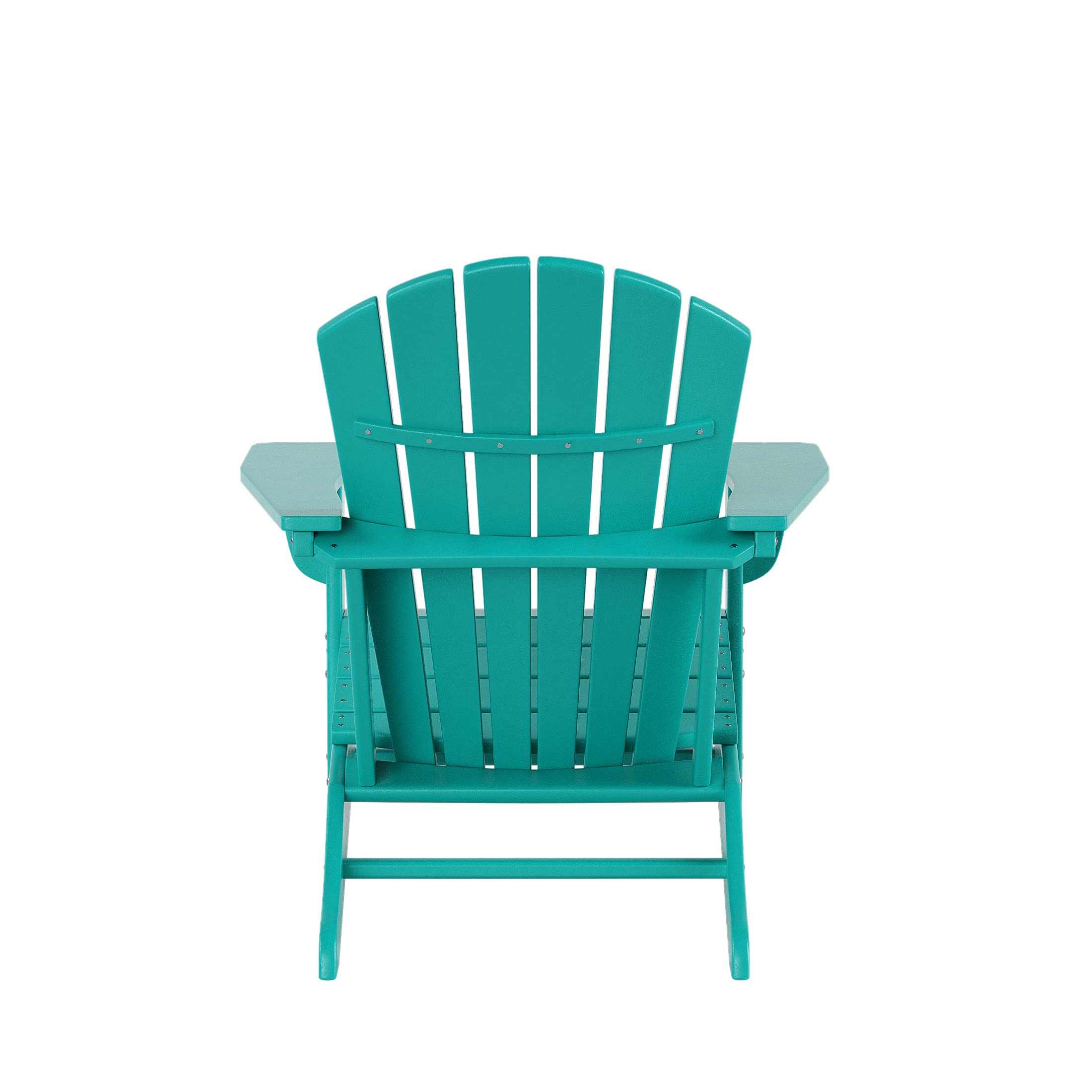 Outdoor Adirondack Chairs Set with Side Table - Turquoise Poly Lumber for Patio & Garden